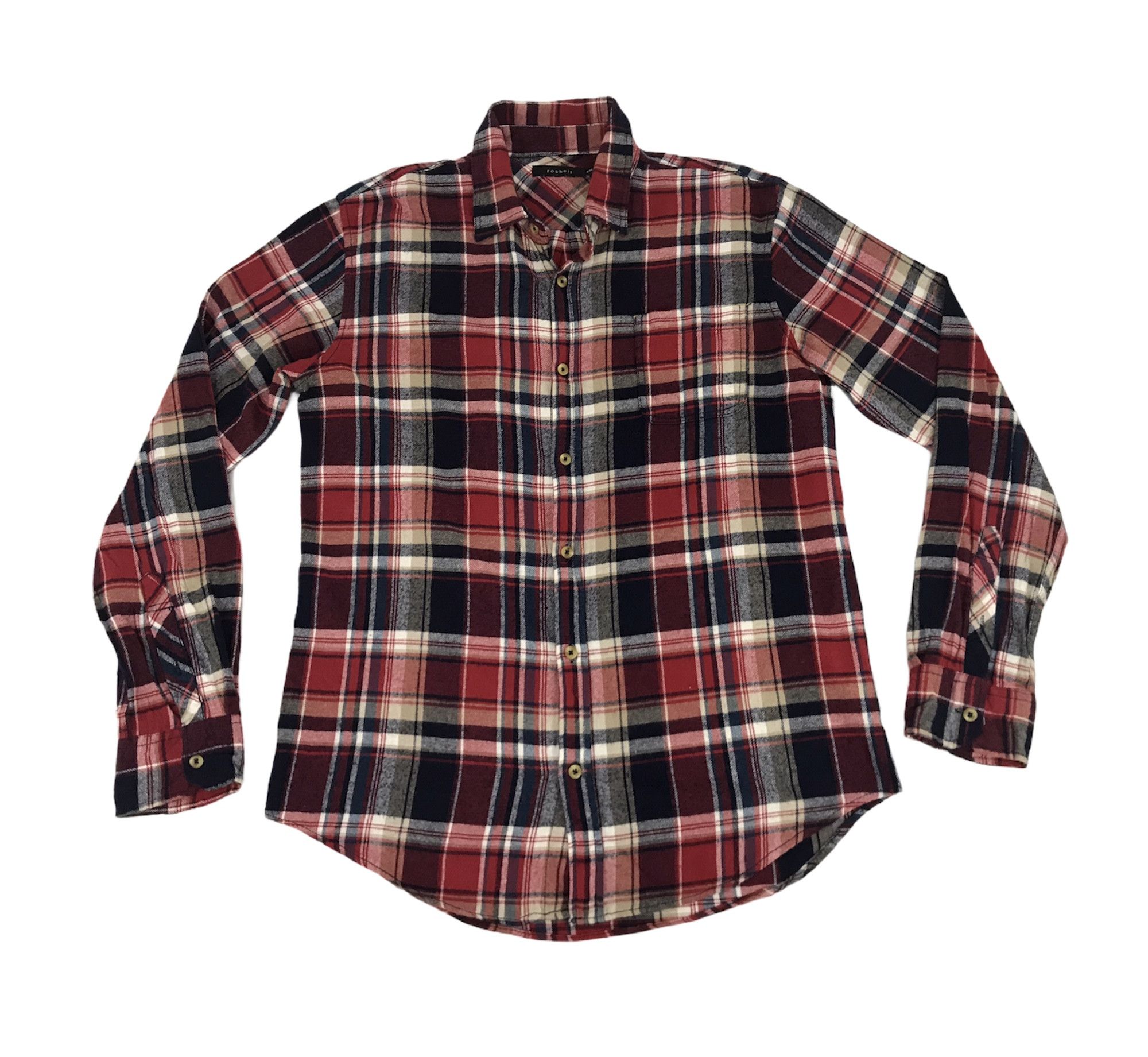 Flannel Vintage Style Roshell Flannel Shirt Shadow Plaid Check Size US L / EU 52-54 / 3 - 1 Thumbnail