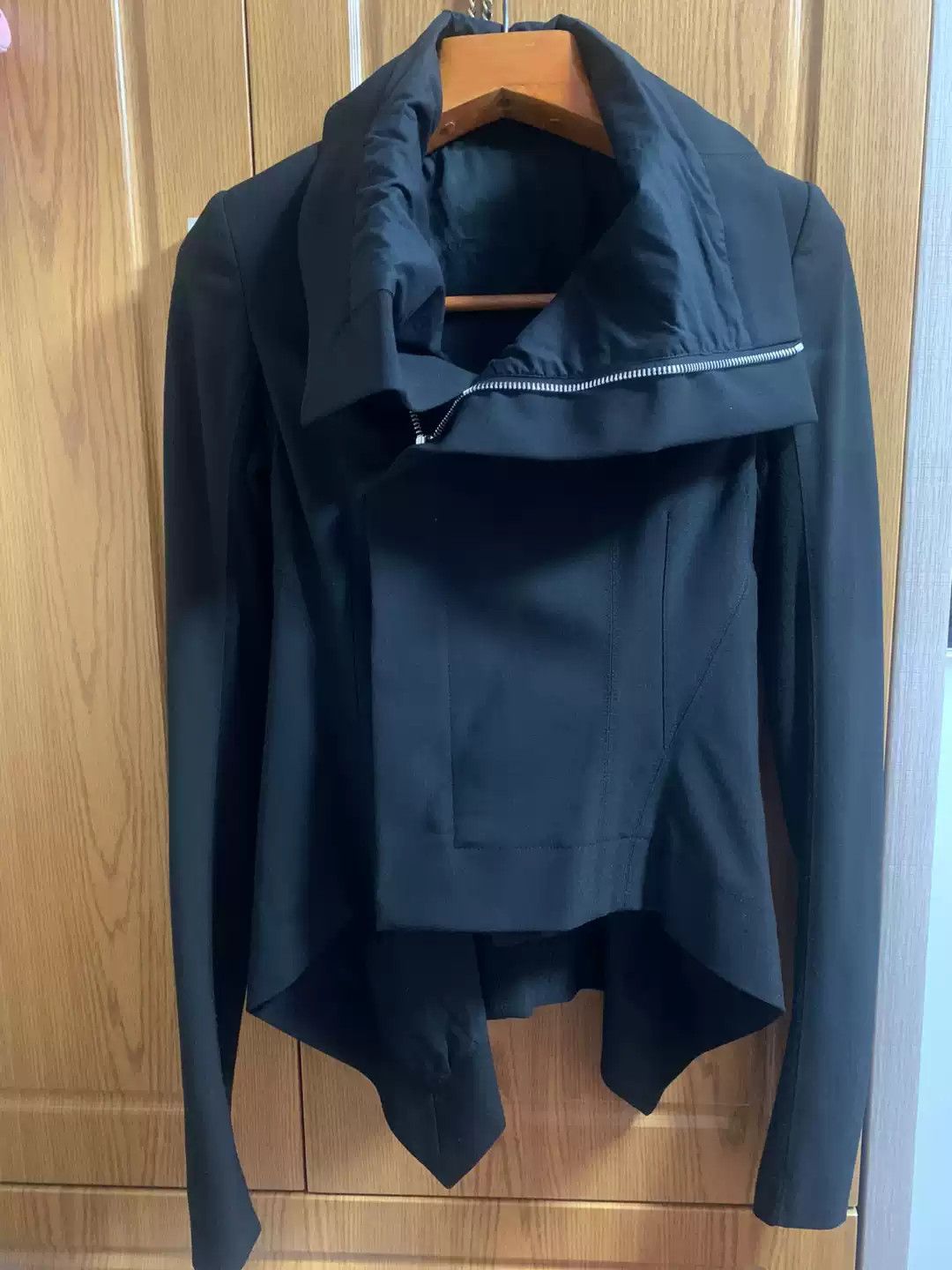 Rick Owens blue coat with swallowtail- designed back