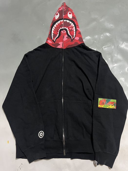 Black and red bape 2025 hoodie