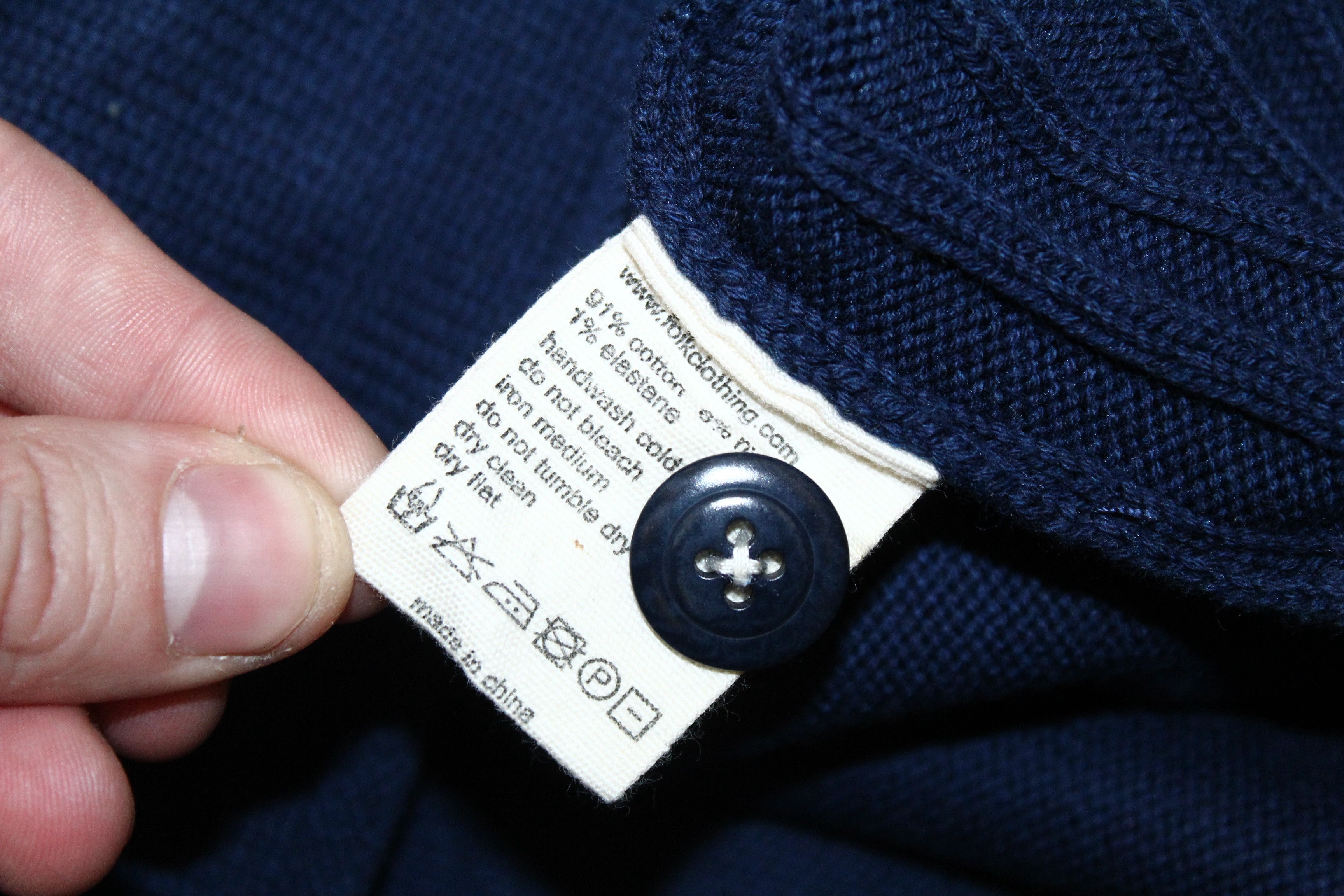 Folk Folk 3 Indigo Dyed Tight Rib Knit Round Neck Buttons Sweater Size US M / EU 48-50 / 2 - 4 Thumbnail
