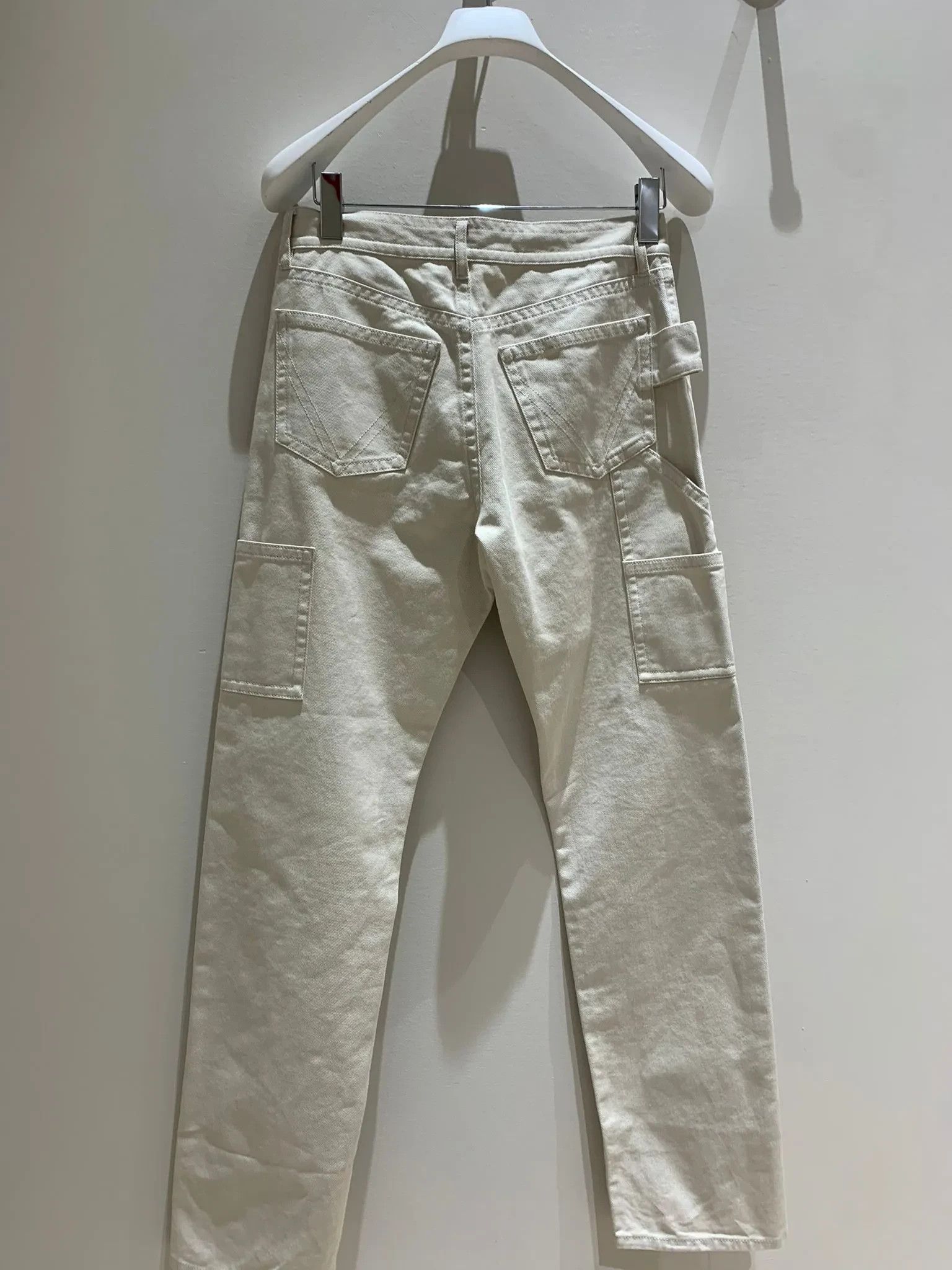 image of Bottega Veneta Cotton Dickies Logo Denim In Chalk in Black, Men's (Size 38)