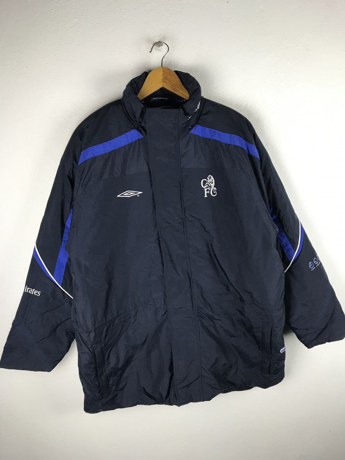 Chelsea Soccer × Descente × Umbro Umbro Chelsea Pro Training Jacket Vintage Football Apparel Size US M / EU 48-50 / 2 - 2 Thumbnail