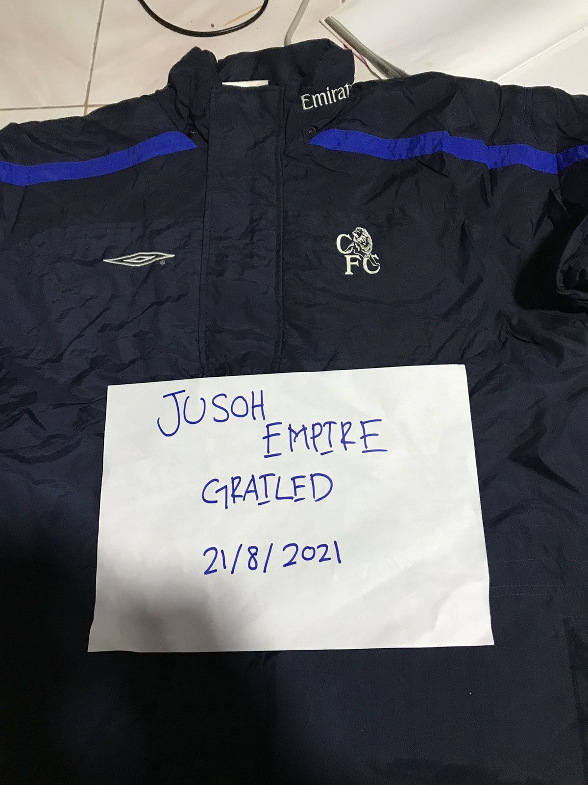 Chelsea Soccer × Descente × Umbro Umbro Chelsea Pro Training Jacket Vintage Football Apparel Size US M / EU 48-50 / 2 - 8 Thumbnail