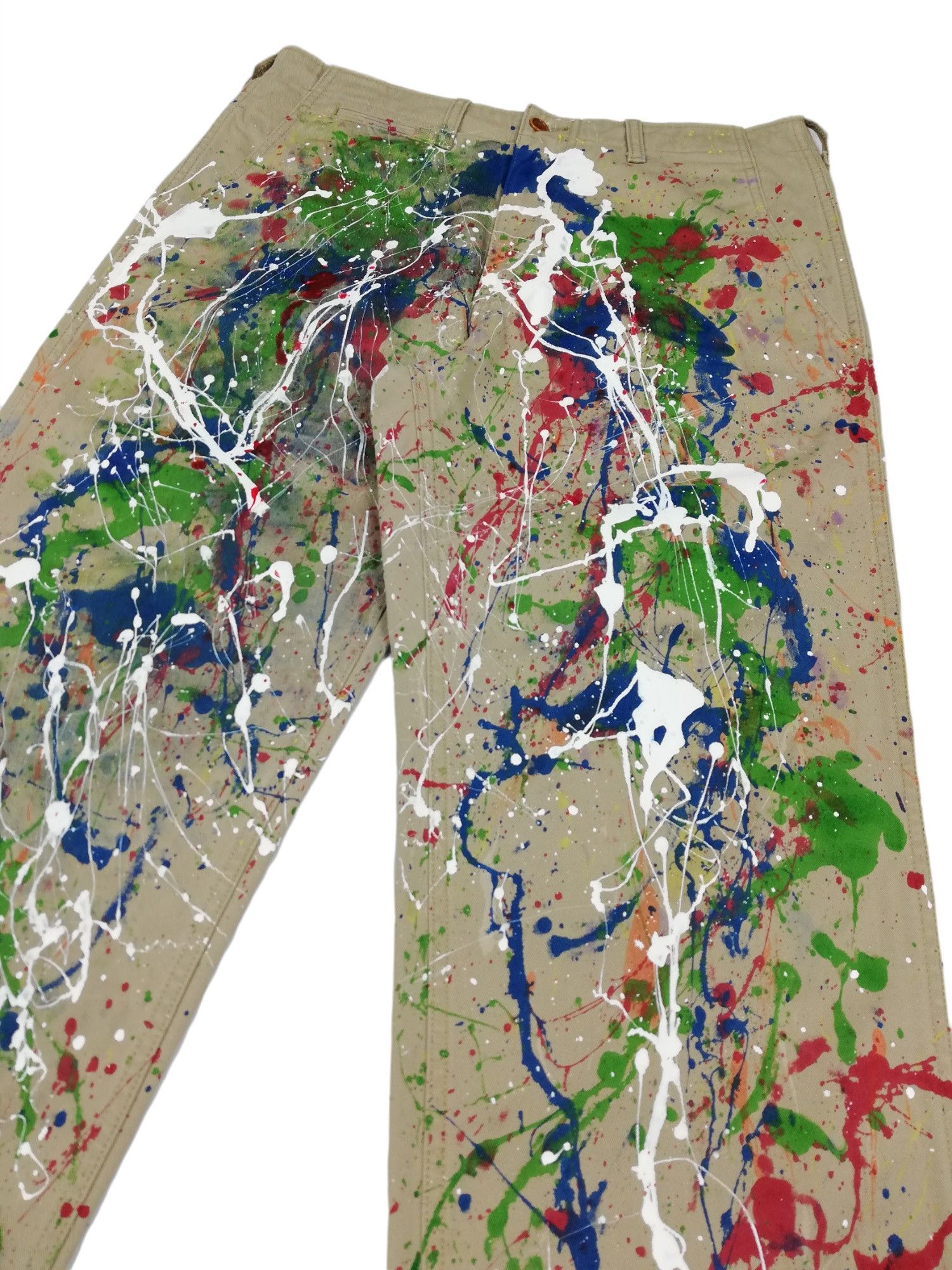 Comme des Garcons Homme Plus custom painted Iconic 2011 Paint Splattered Painter Pants Size US 32 / EU 48 - 5 Thumbnail