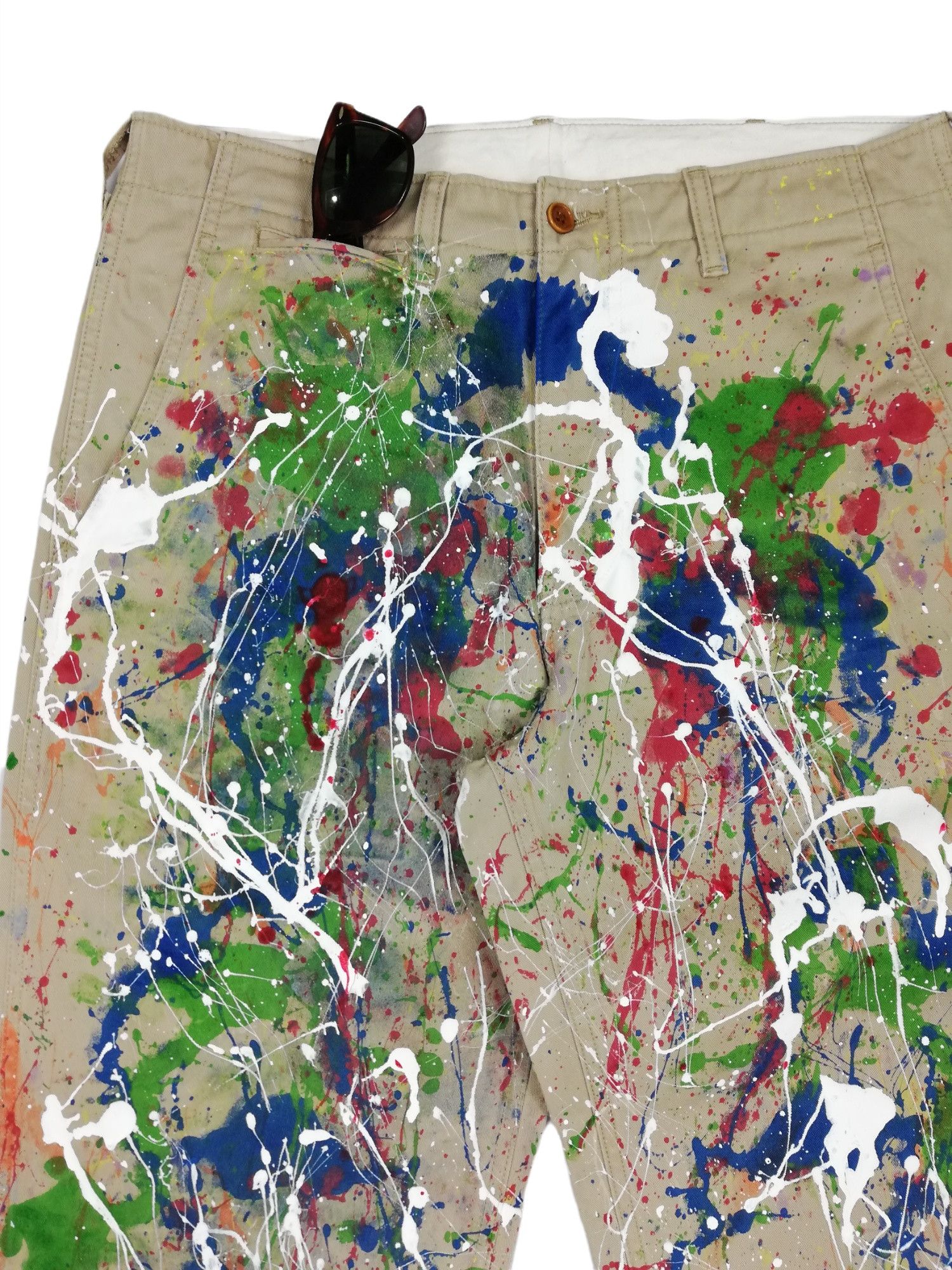 Comme des Garcons Homme Plus custom painted Iconic 2011 Paint Splattered Painter Pants Size US 32 / EU 48 - 6 Thumbnail