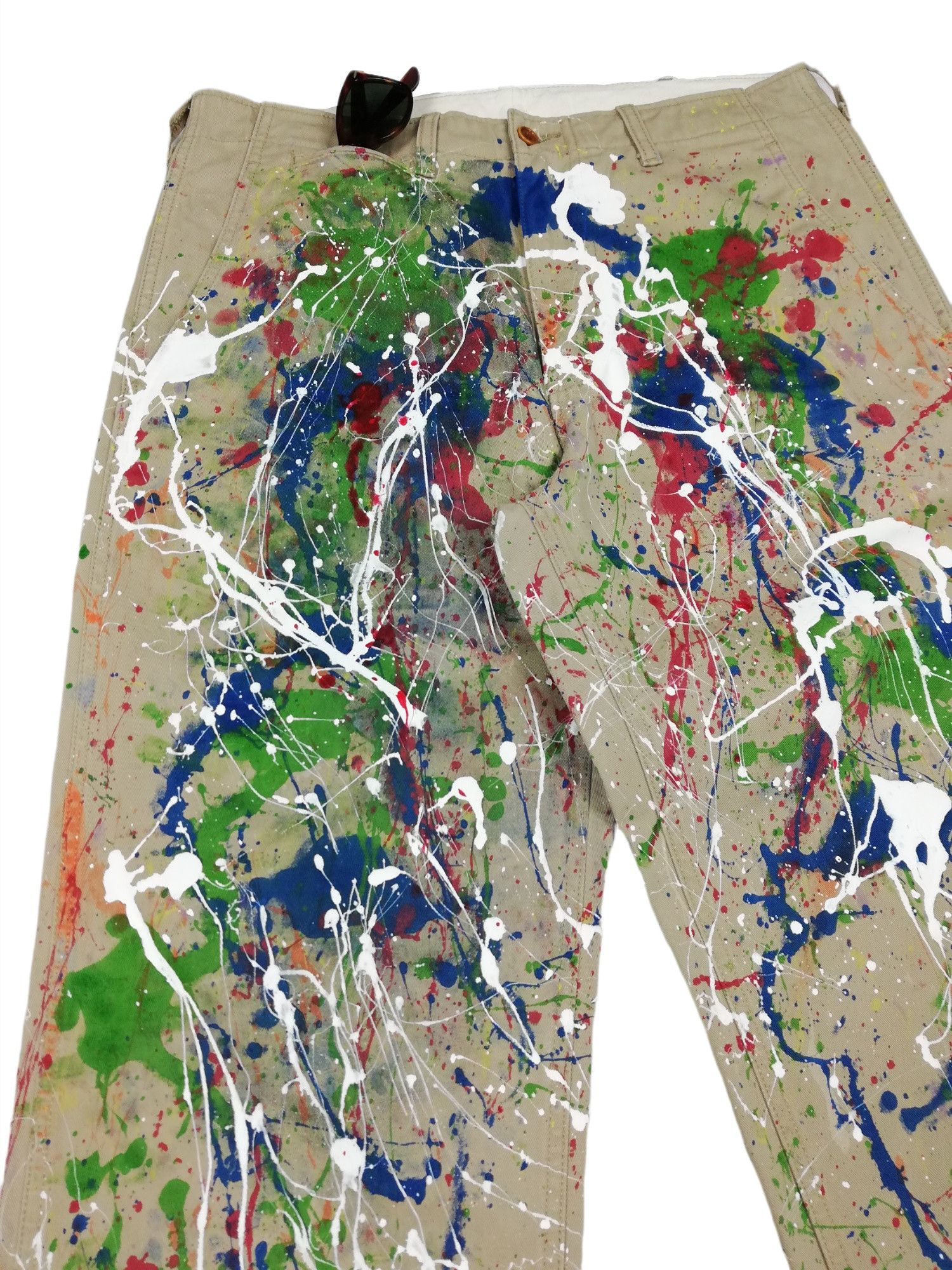Comme des Garcons Homme Plus custom painted Iconic 2011 Paint Splattered Painter Pants Size US 32 / EU 48 - 4 Thumbnail