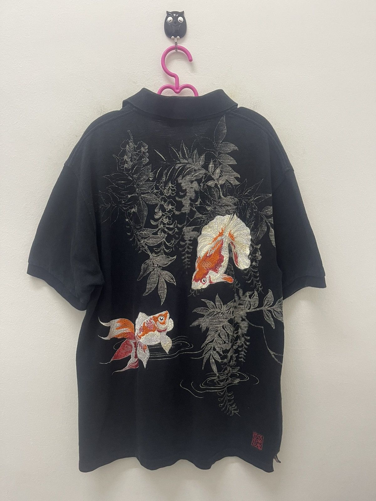 Rare Vintage KARAKURI TAMASHI Embroidered Polo
