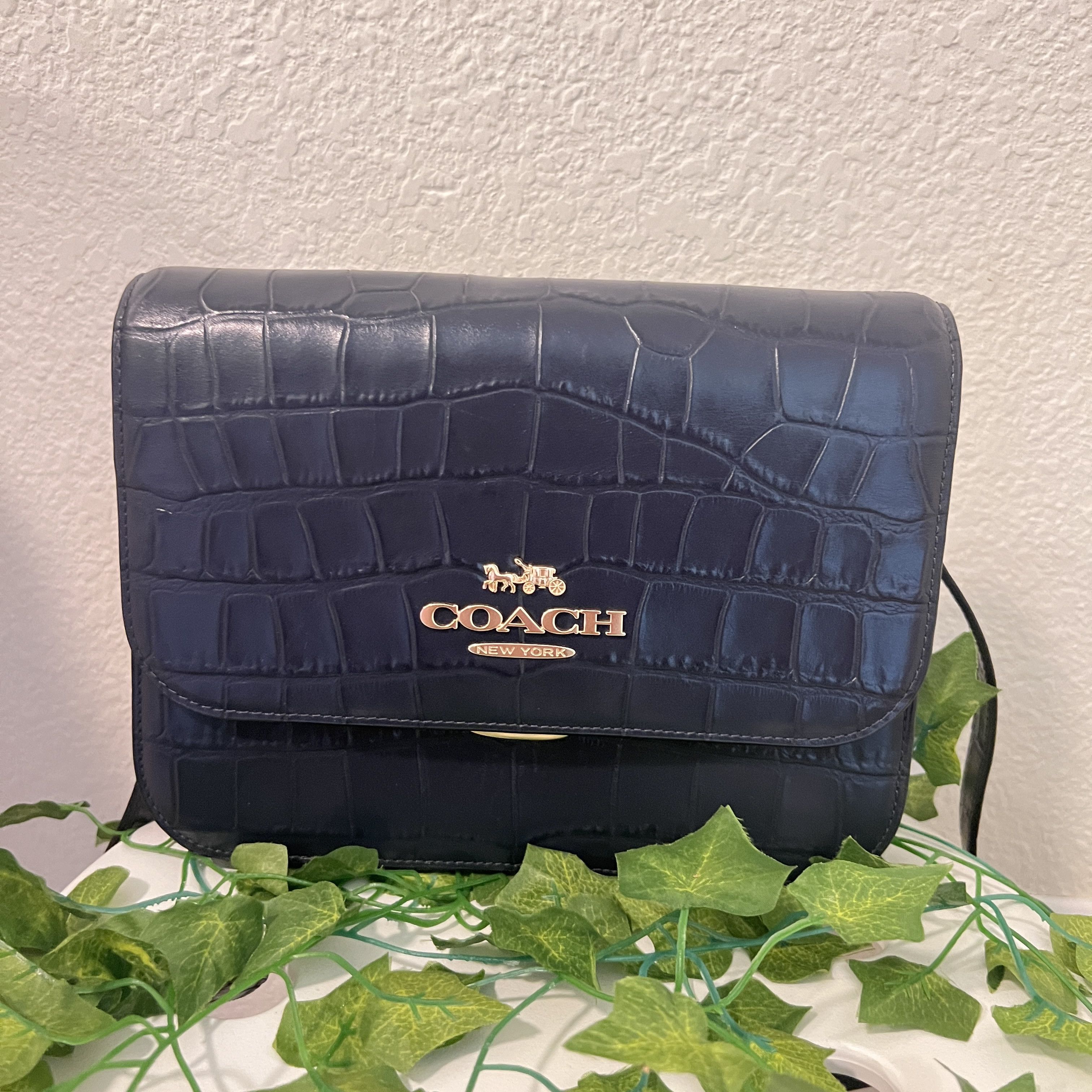 NWT Coach Brynn Crossbody Crocodile Midnight Croc Designer Purse cheapest Logo Handbag