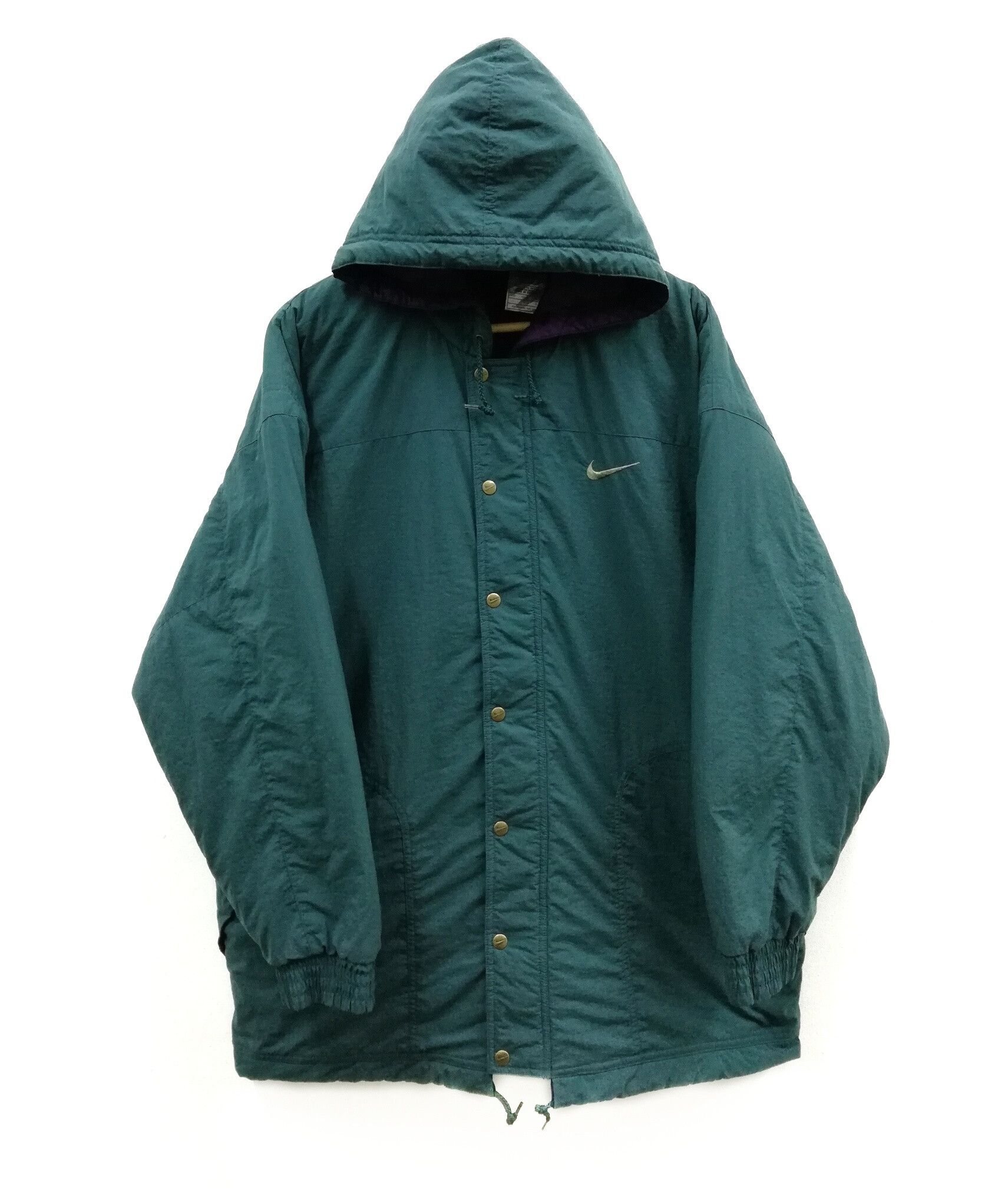 Nike × Vintage Vintage Nike Swoosh Bench Overcoat Parka Jacket Size US L / EU 52-54 / 3 - 3 Thumbnail