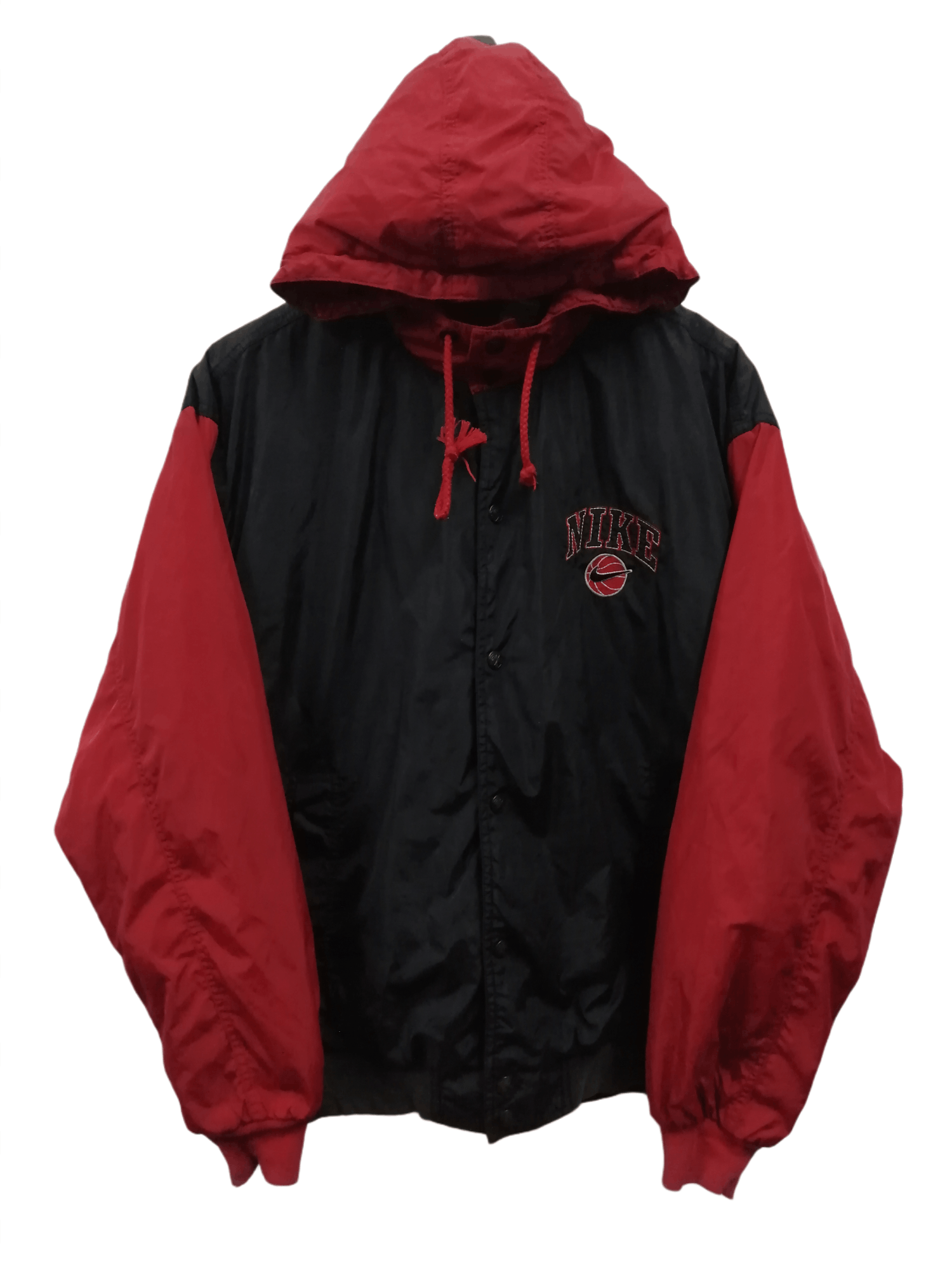 Nike × Vintage Vintage 90s Nike Big Logo Hoodie Varsity Jacket Size US M / EU 48-50 / 2 - 3 Thumbnail