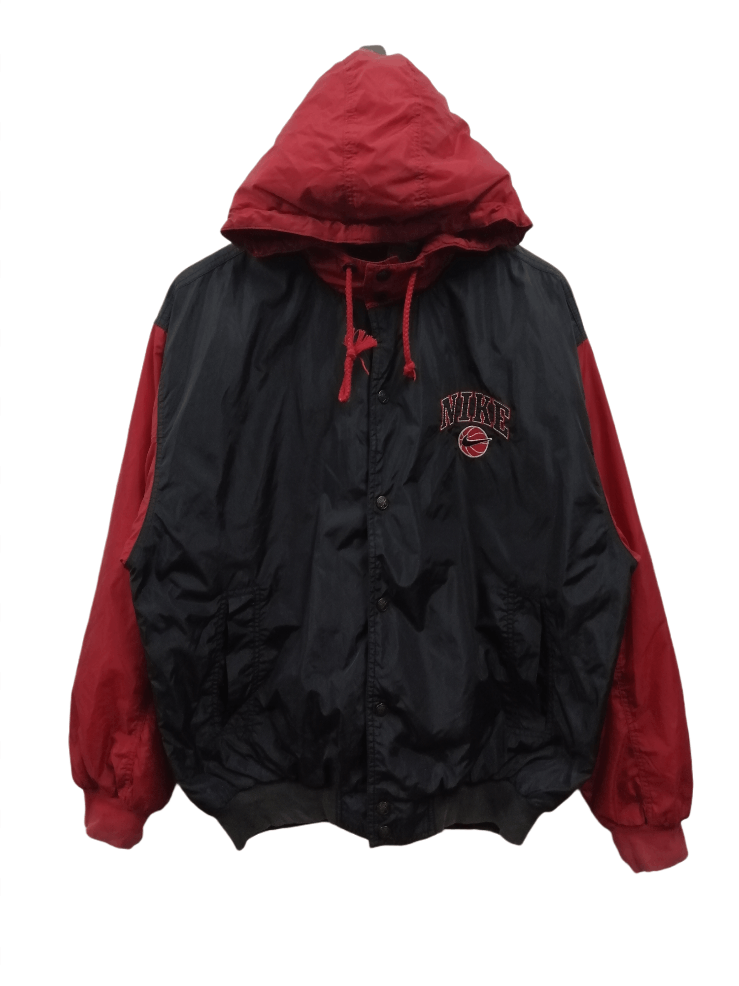 Nike × Vintage Vintage 90s Nike Big Logo Hoodie Varsity Jacket Size US M / EU 48-50 / 2 - 2 Thumbnail