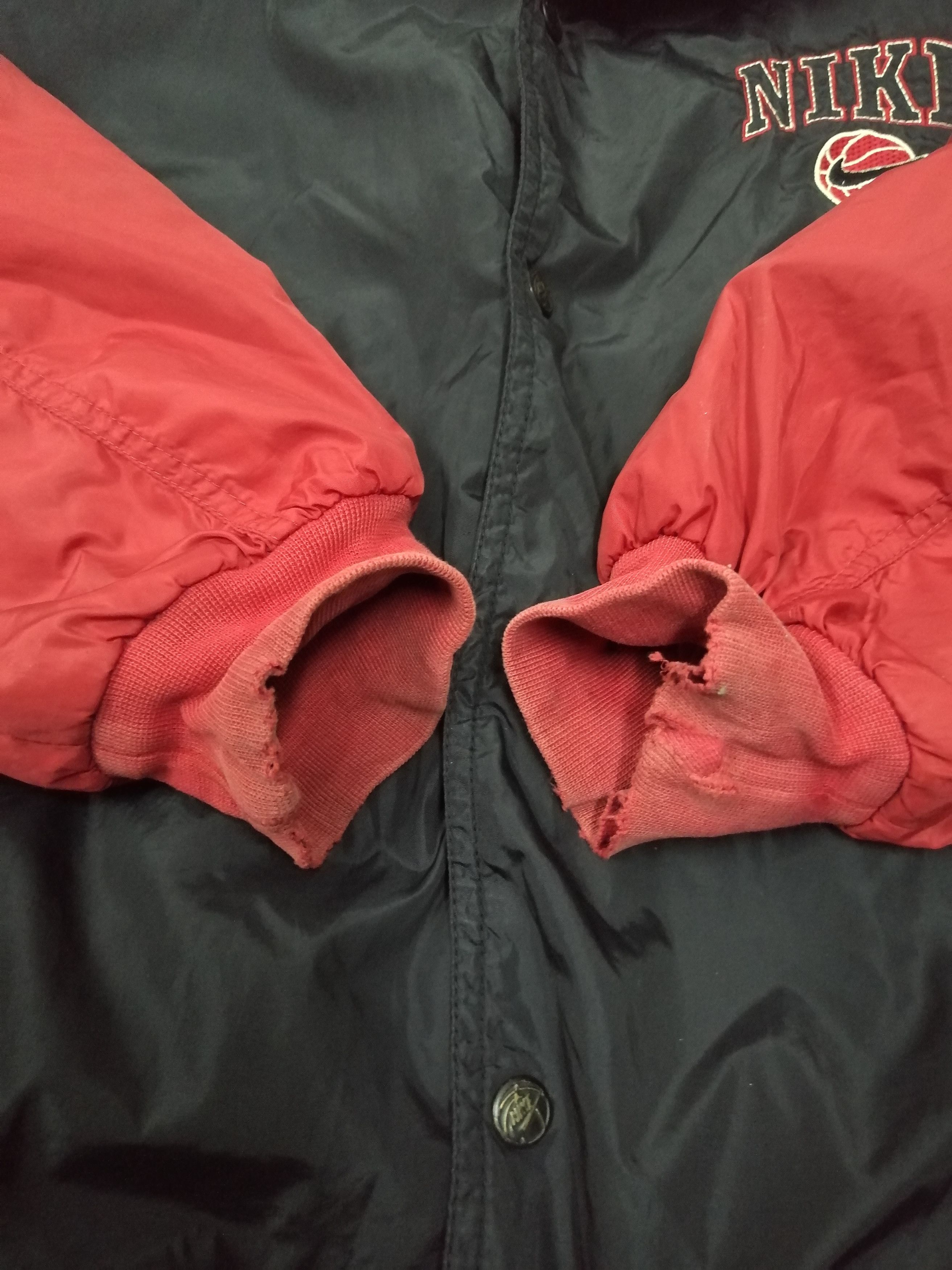 Nike × Vintage Vintage 90s Nike Big Logo Hoodie Varsity Jacket Size US M / EU 48-50 / 2 - 9 Thumbnail