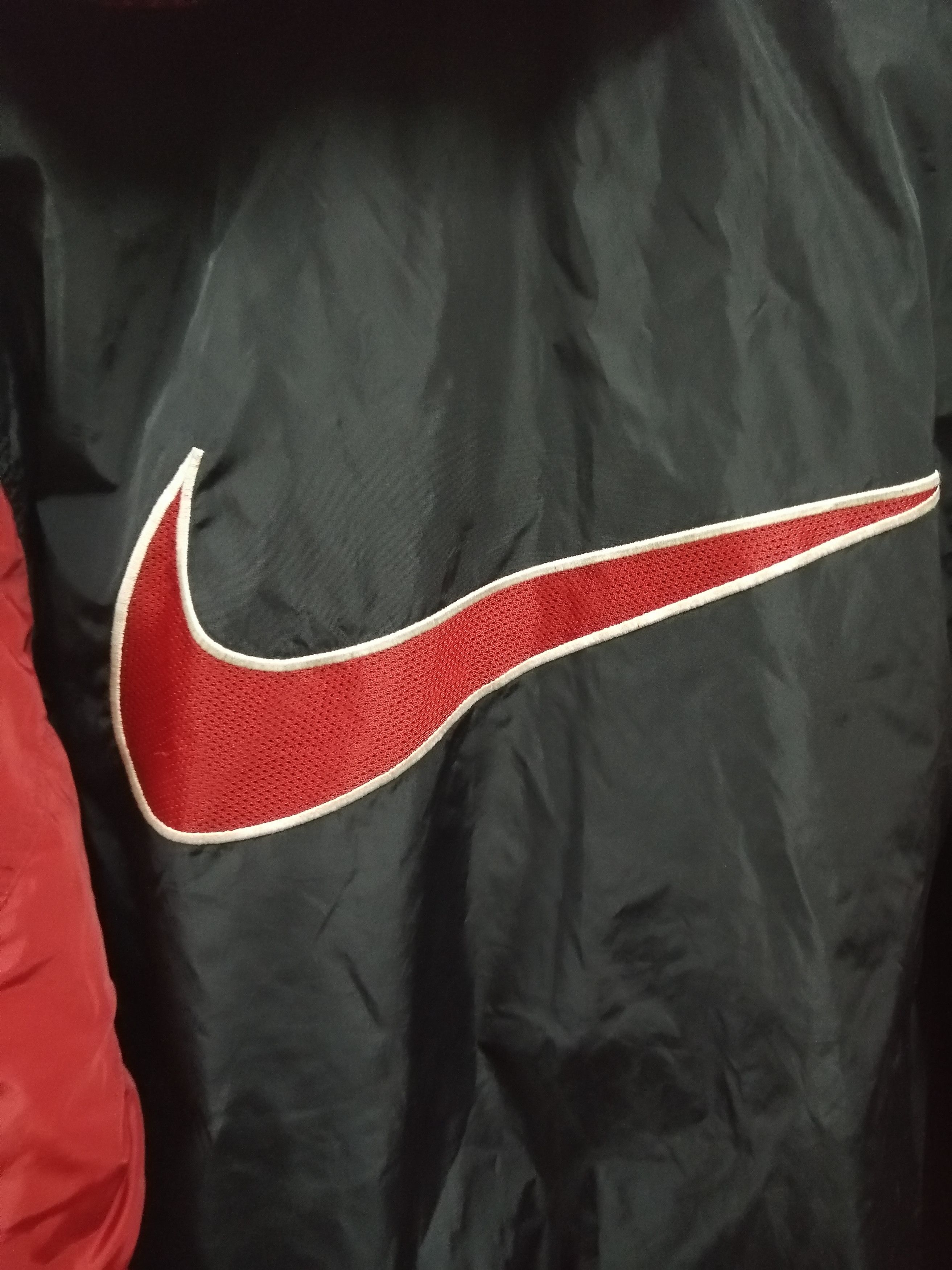 Nike × Vintage Vintage 90s Nike Big Logo Hoodie Varsity Jacket Size US M / EU 48-50 / 2 - 5 Thumbnail