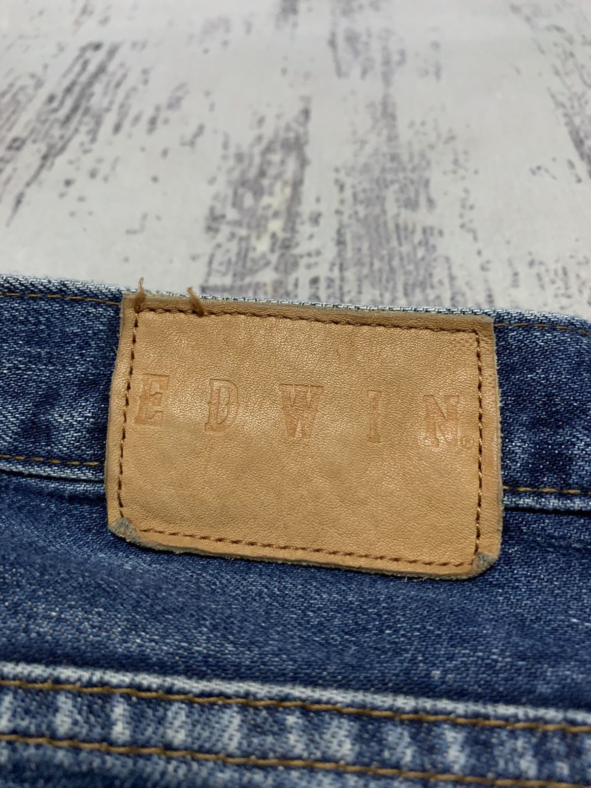 Japanese Brand Vtg Edwin Japanese Distressed Faded Slim Straight Jeans W33 Size US 33 - 14 Thumbnail