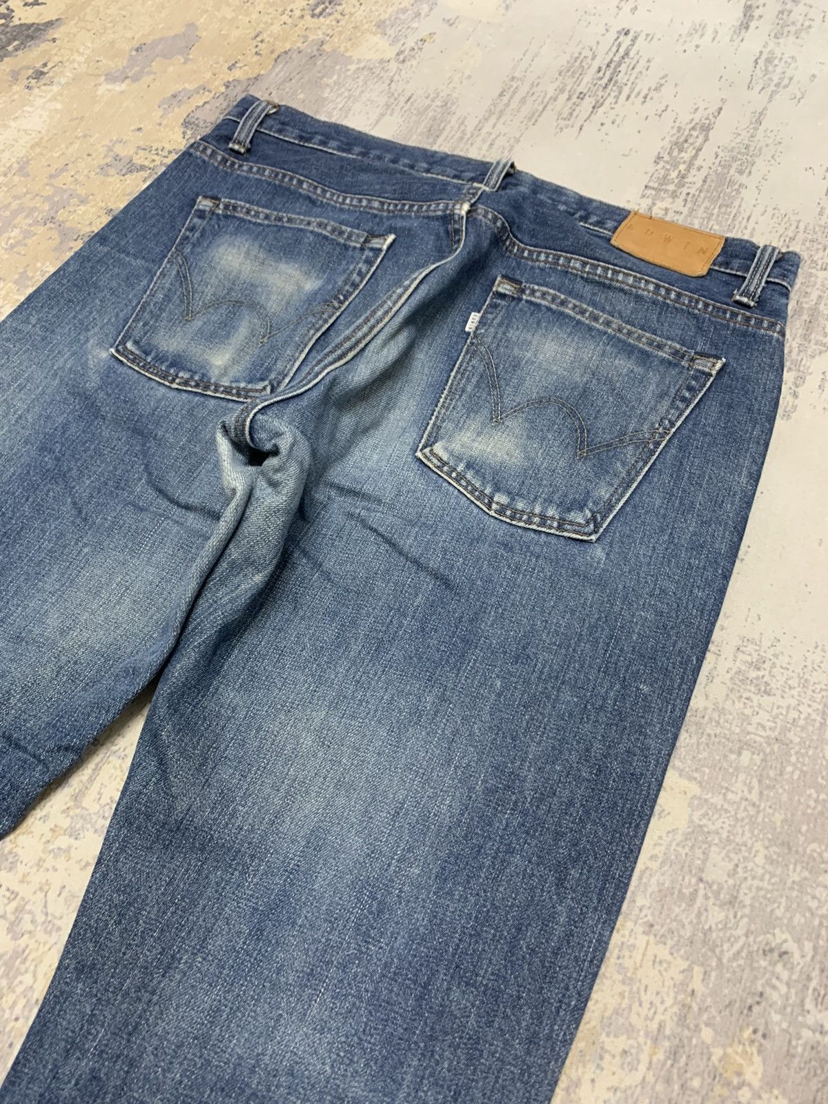 Japanese Brand Vtg Edwin Japanese Distressed Faded Slim Straight Jeans W33 Size US 33 - 12 Thumbnail