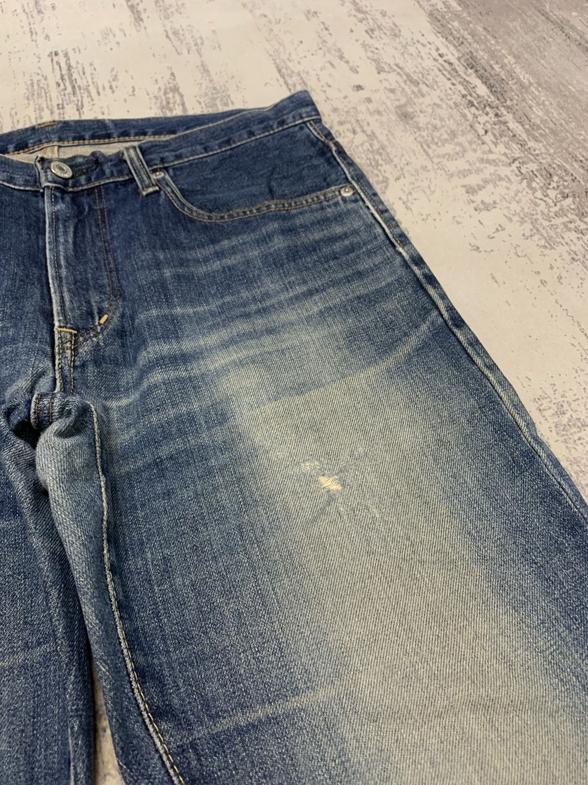 Japanese Brand Vtg Edwin Japanese Distressed Faded Slim Straight Jeans W33 Size US 33 - 6 Thumbnail
