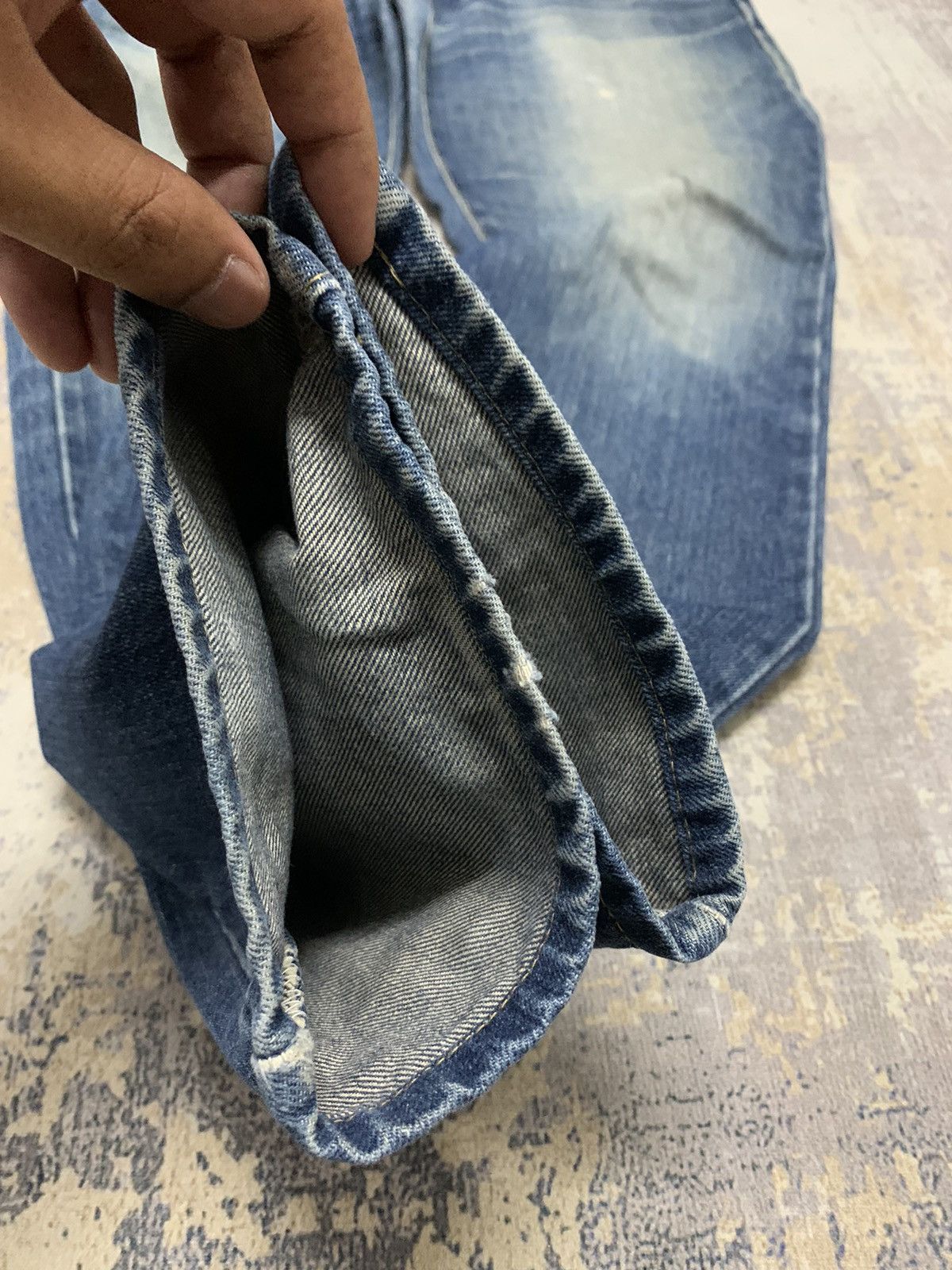 Japanese Brand Vtg Edwin Japanese Distressed Faded Slim Straight Jeans W33 Size US 33 - 8 Thumbnail
