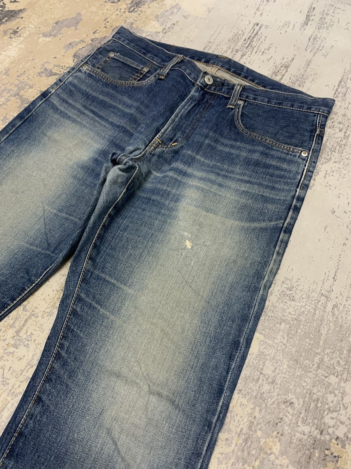 Japanese Brand Vtg Edwin Japanese Distressed Faded Slim Straight Jeans W33 Size US 33 - 3 Thumbnail