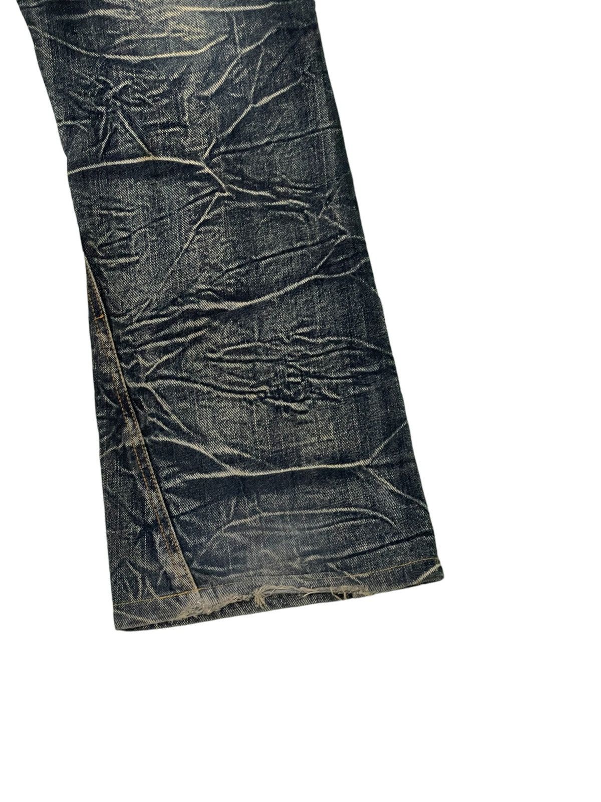 Japanese Brand Flare Jeans Nylaus Denim Acid Wash Boot Cut 1🟦8 Size US 33 - 4 Thumbnail