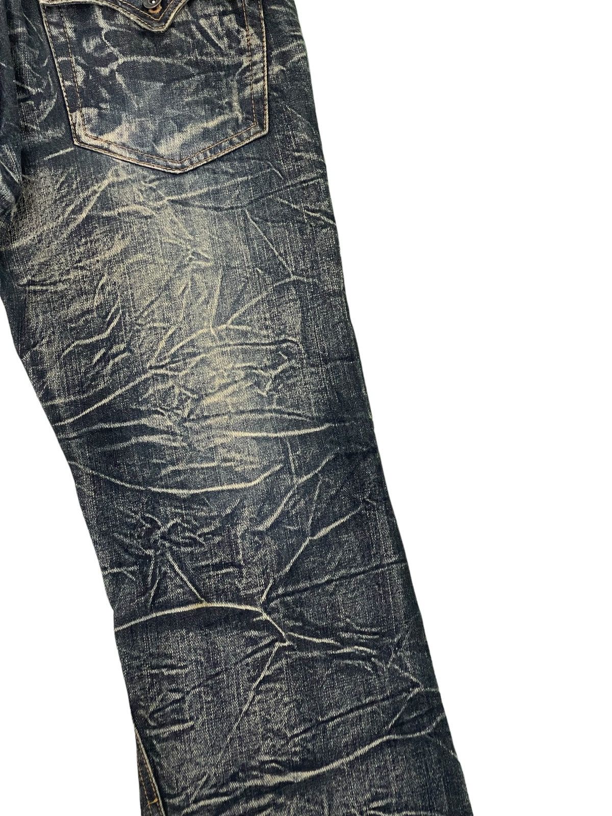 Japanese Brand Flare Jeans Nylaus Denim Acid Wash Boot Cut 1🟦8 Size US 33 - 6 Thumbnail
