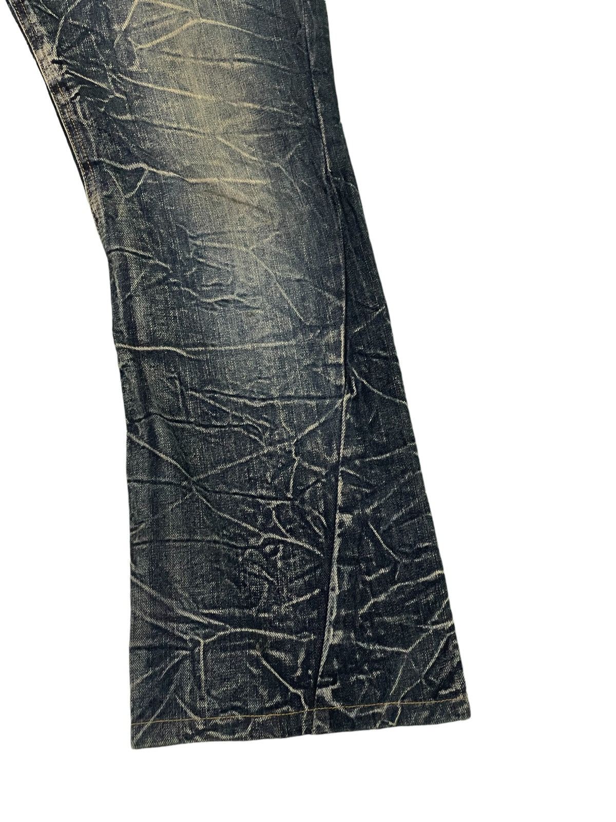 Japanese Brand Flare Jeans Nylaus Denim Acid Wash Boot Cut 1🟦8 Size US 33 - 12 Thumbnail
