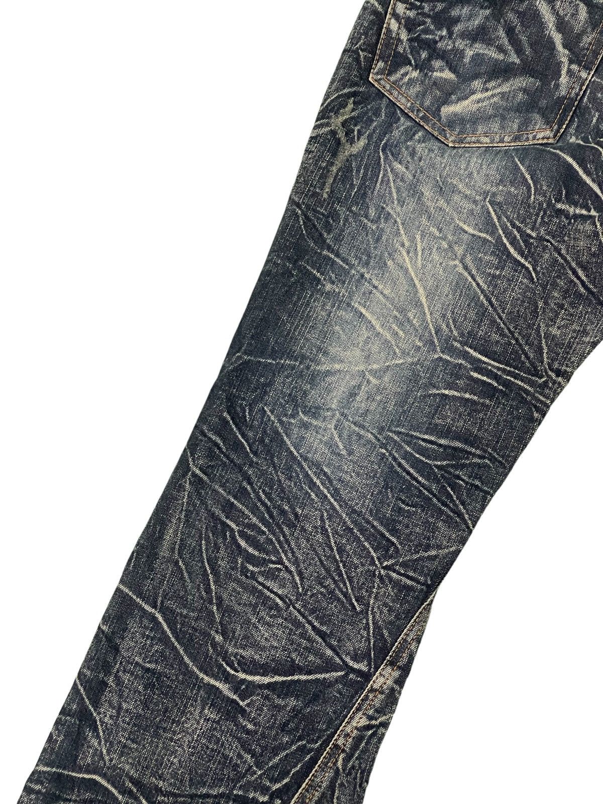 Japanese Brand Flare Jeans Nylaus Denim Acid Wash Boot Cut 1🟦8 Size US 33 - 7 Thumbnail