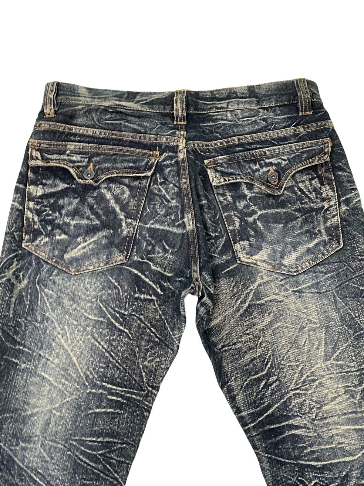 Japanese Brand Flare Jeans Nylaus Denim Acid Wash Boot Cut 1🟦8 Size US 33 - 8 Thumbnail