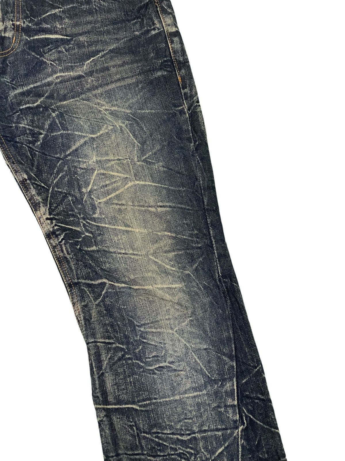 Japanese Brand Flare Jeans Nylaus Denim Acid Wash Boot Cut 1🟦8 Size US 33 - 14 Thumbnail