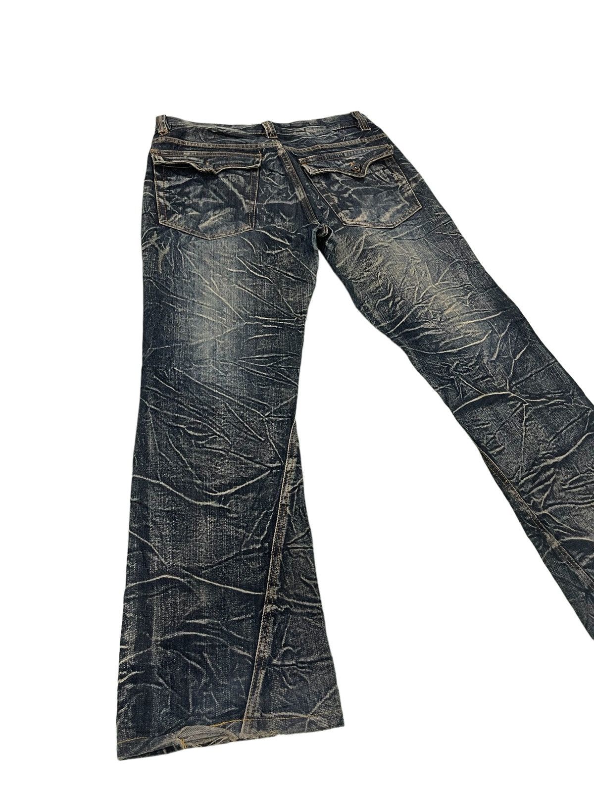 image of Hype Flare Jeans Nylaus Denim Acid Wash Boot Cut 18 in Blue, Men's (Size 33)