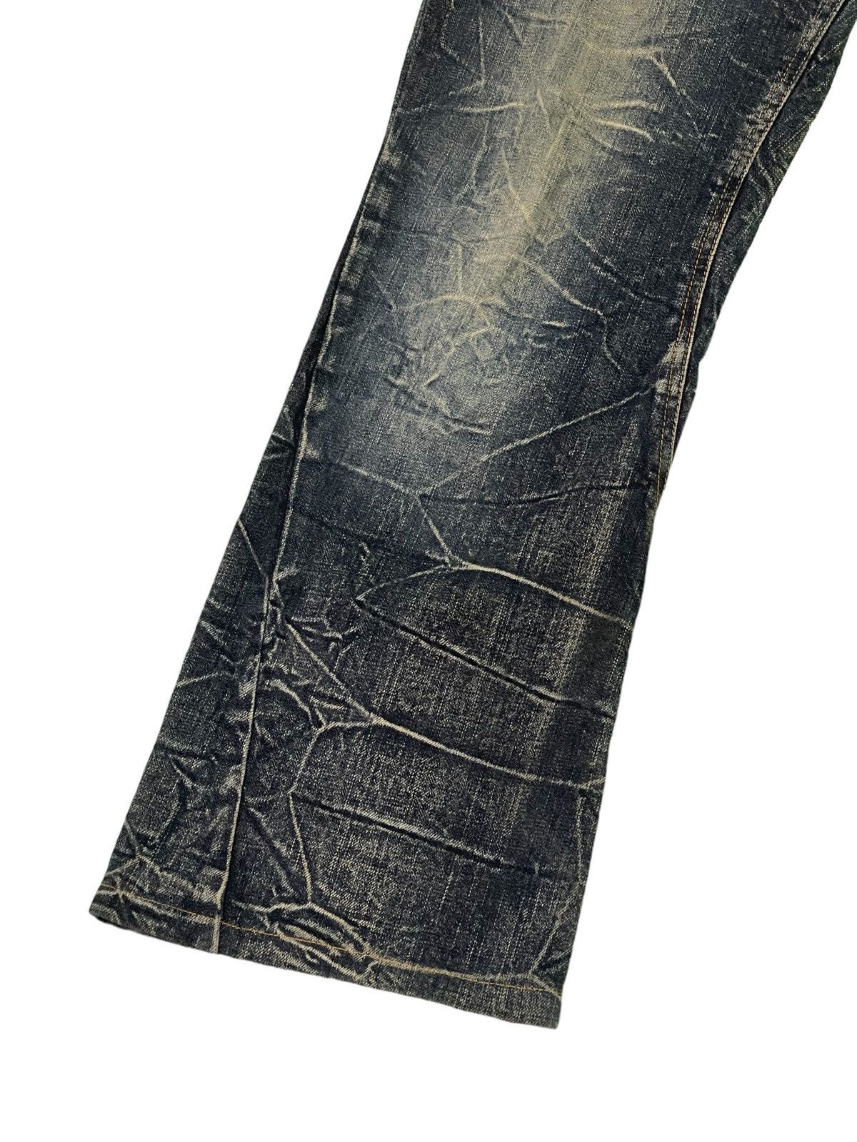 Japanese Brand Flare Jeans Nylaus Denim Acid Wash Boot Cut 1🟦8 Size US 33 - 13 Thumbnail