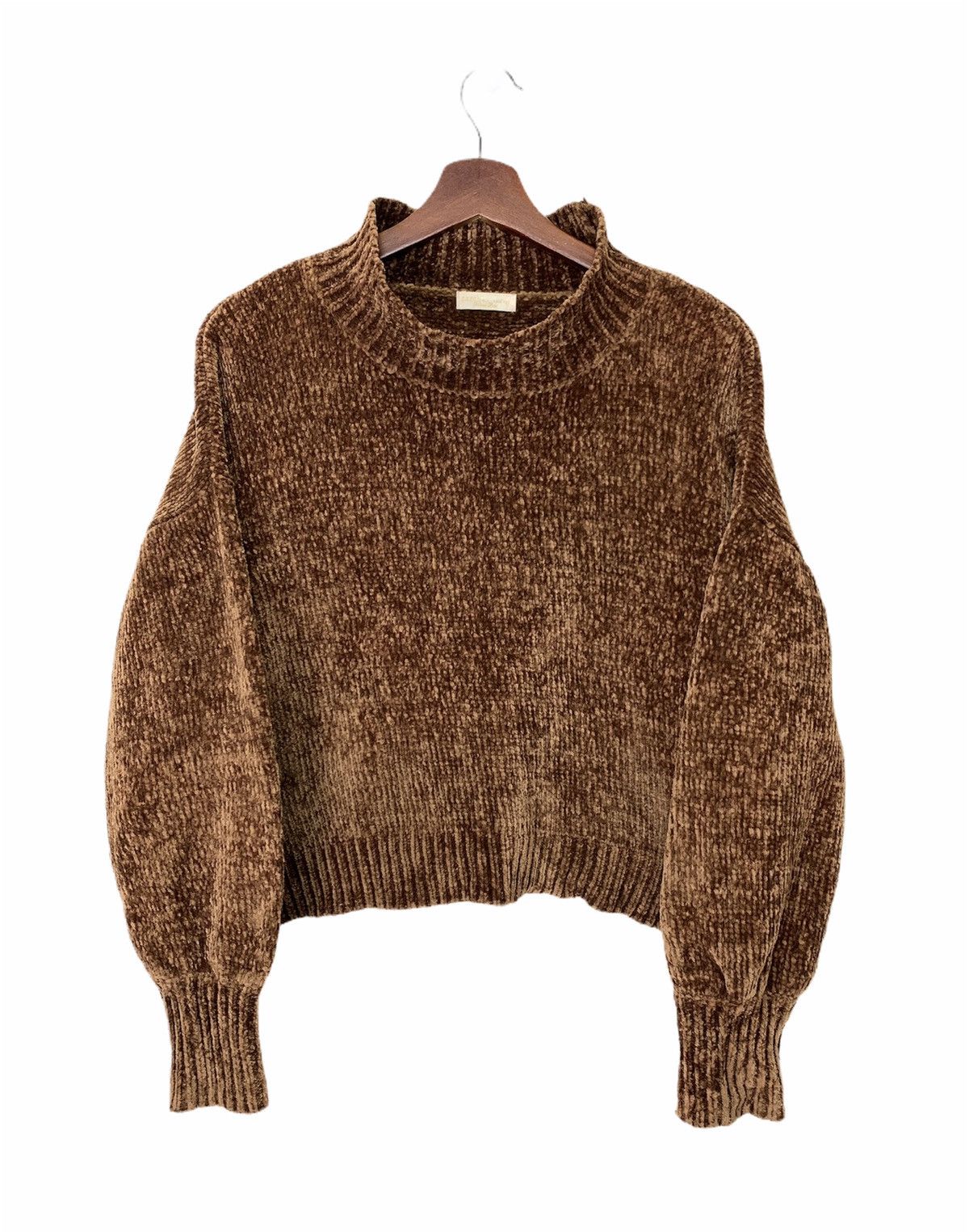 Aran Isles Knitwear × Velvet EARTHMUSIC ECOLOGY Crochet Velvet Aran Knit Croptop Sweater Size L / US 10 / IT 46 - 1 Thumbnail