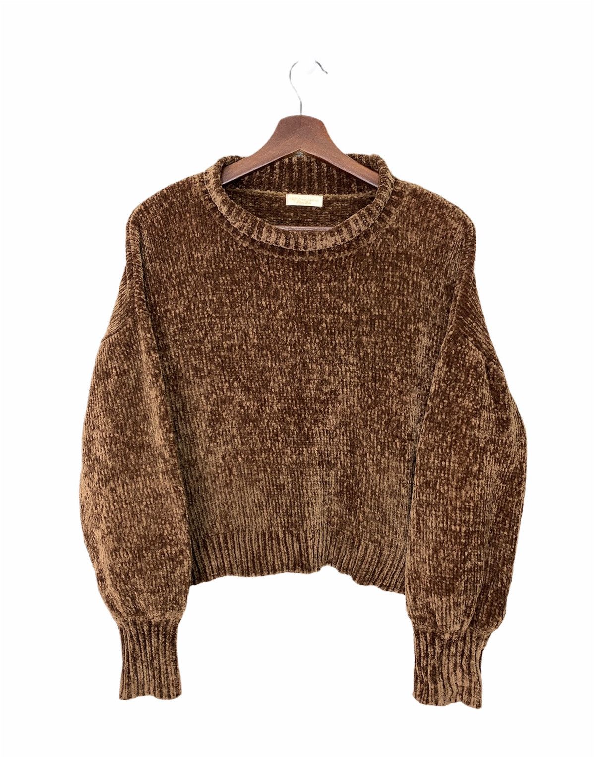 Aran Isles Knitwear × Velvet EARTHMUSIC ECOLOGY Crochet Velvet Aran Knit Croptop Sweater Size L / US 10 / IT 46 - 3 Thumbnail
