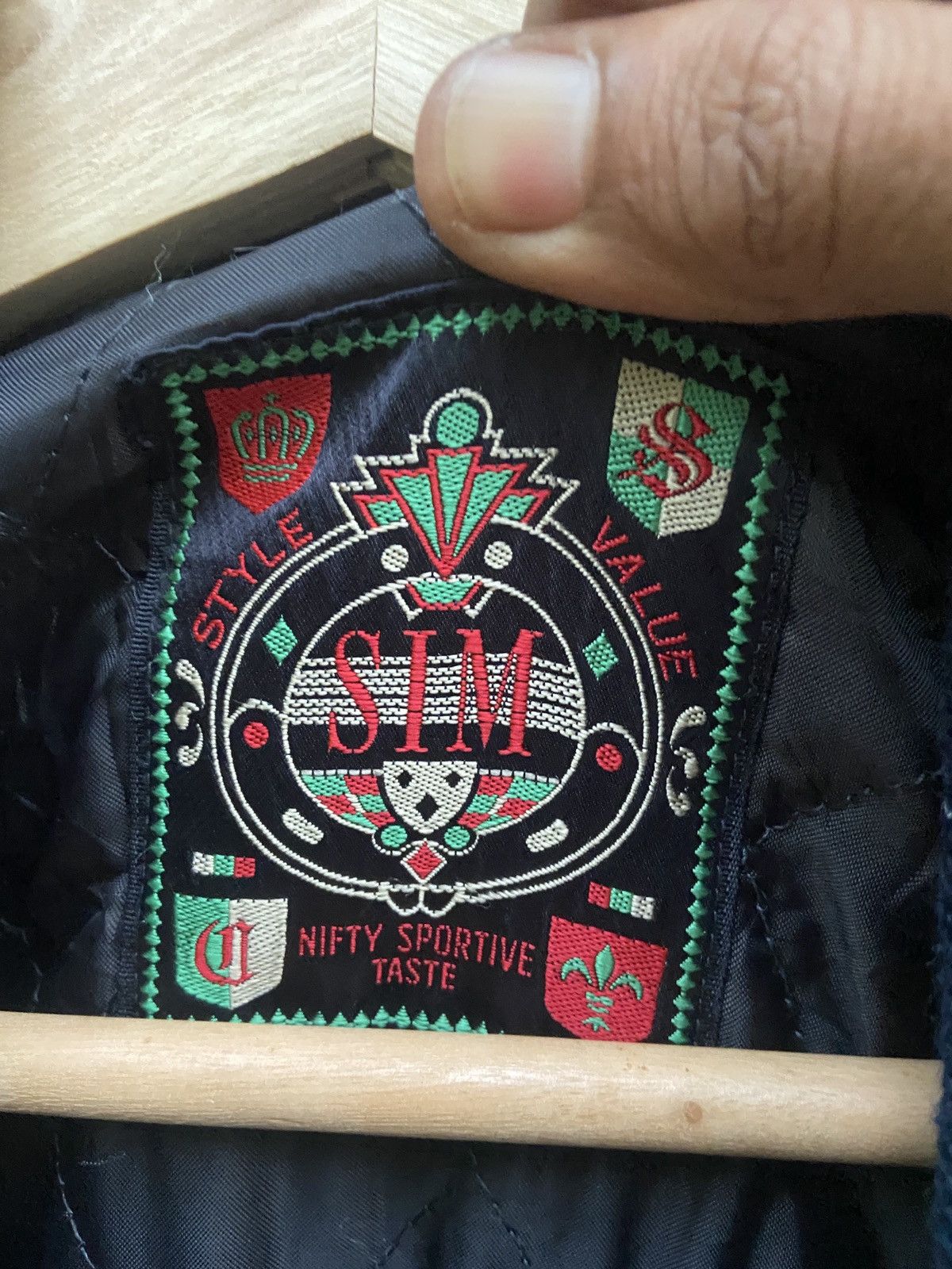 Vintage Vintage SIM Club Nifty Sports Wool Leather Varsity Jacket Size US L / EU 52-54 / 3 - 7 Thumbnail