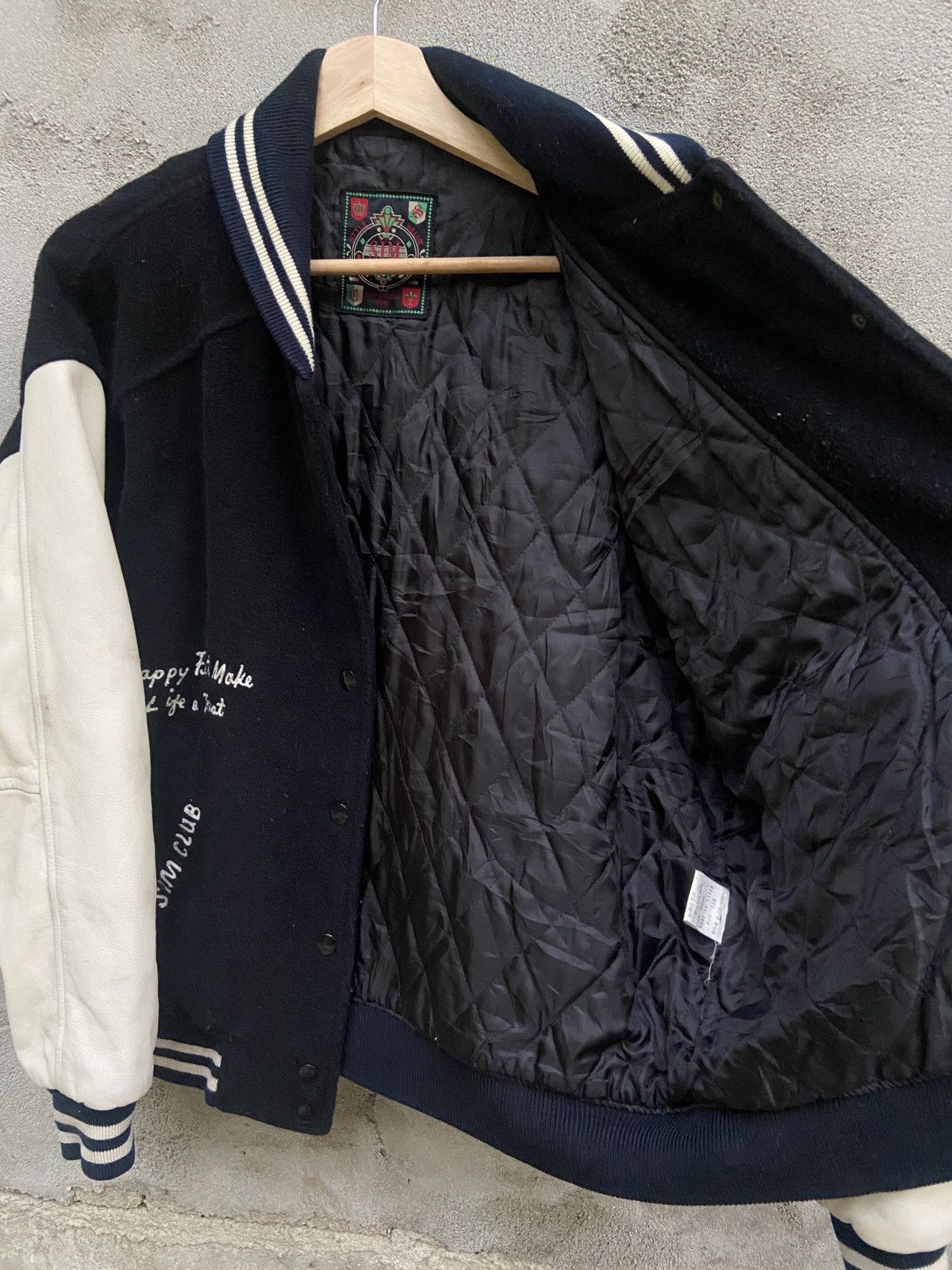 Vintage Vintage SIM Club Nifty Sports Wool Leather Varsity Jacket Size US L / EU 52-54 / 3 - 6 Thumbnail