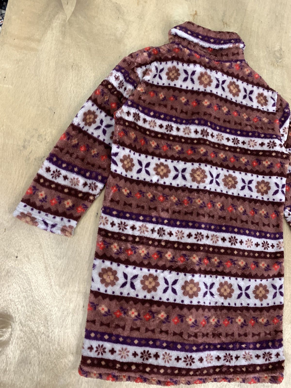 Japanese Brand P3 STYLE Navajo Fullprint Fleece Parka Trench Long Cardigan Size M / US 6-8 / IT 42-44 - 15 Thumbnail
