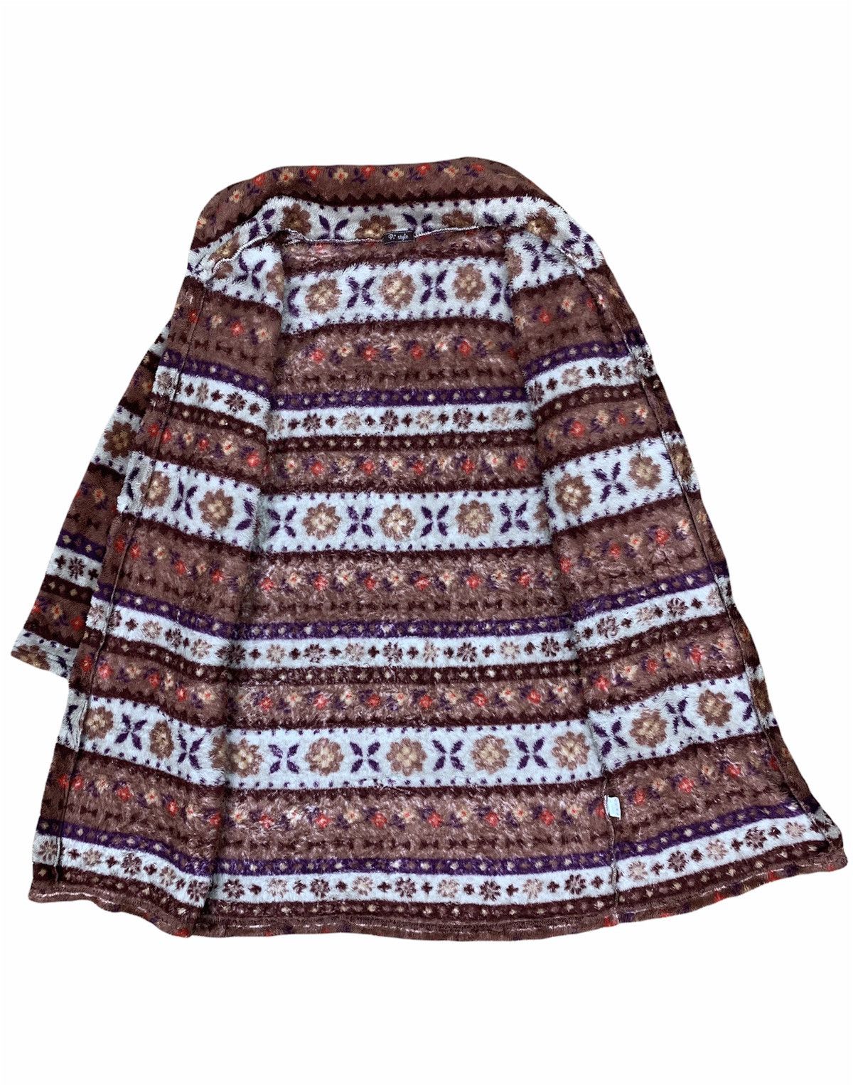 Japanese Brand P3 STYLE Navajo Fullprint Fleece Parka Trench Long Cardigan Size M / US 6-8 / IT 42-44 - 4 Thumbnail