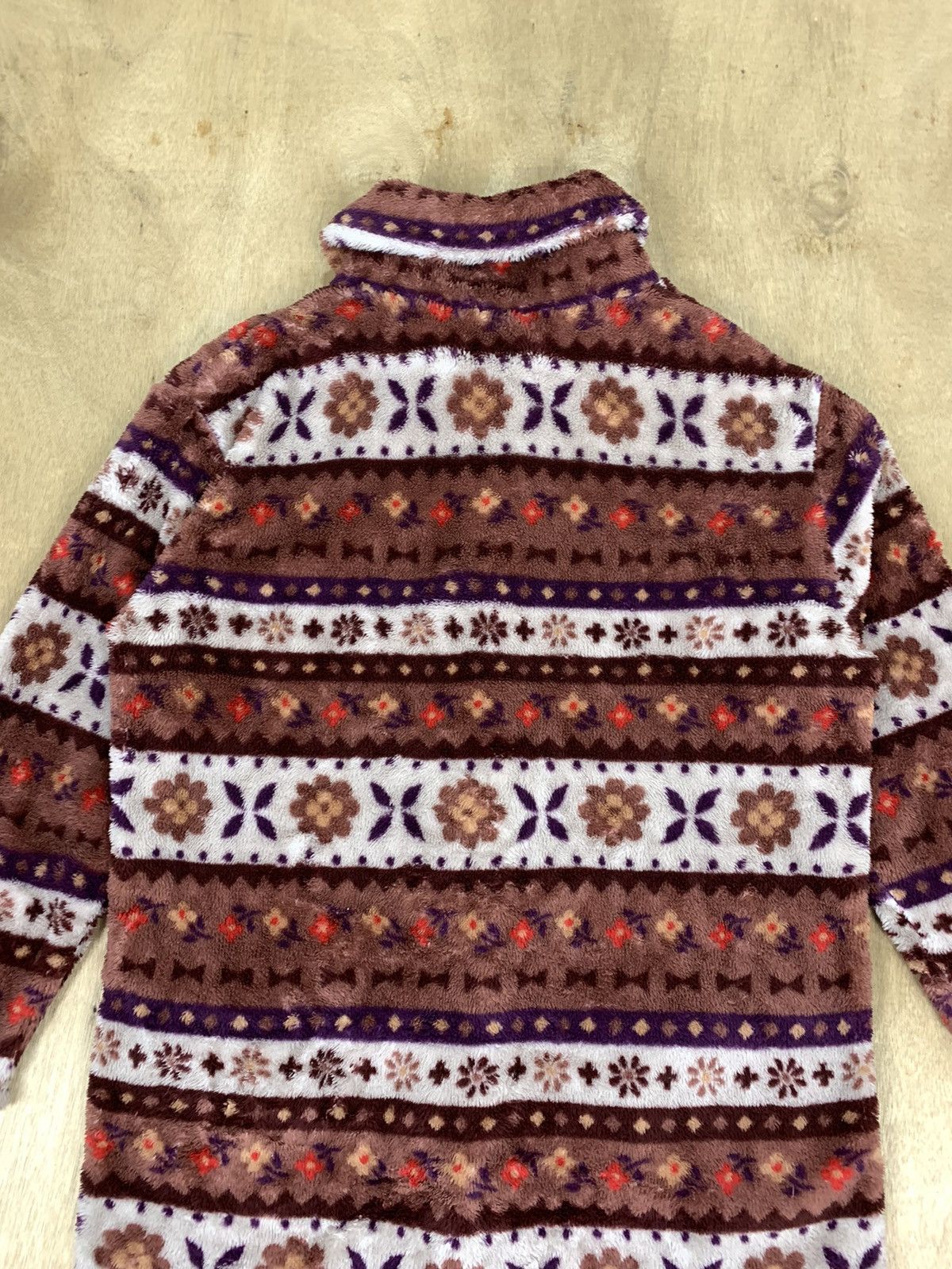 Japanese Brand P3 STYLE Navajo Fullprint Fleece Parka Trench Long Cardigan Size M / US 6-8 / IT 42-44 - 13 Thumbnail