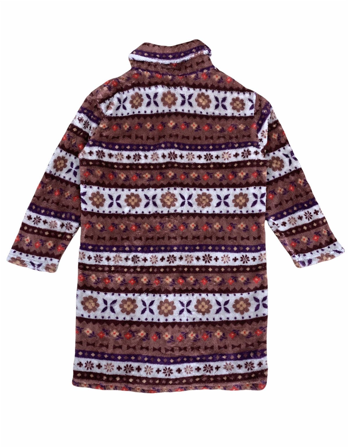 Japanese Brand P3 STYLE Navajo Fullprint Fleece Parka Trench Long Cardigan Size M / US 6-8 / IT 42-44 - 2 Thumbnail