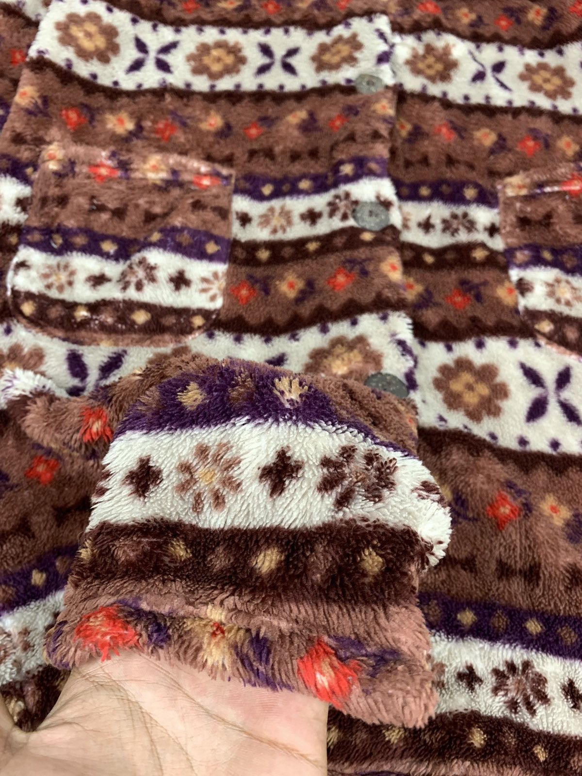 Japanese Brand P3 STYLE Navajo Fullprint Fleece Parka Trench Long Cardigan Size M / US 6-8 / IT 42-44 - 12 Thumbnail