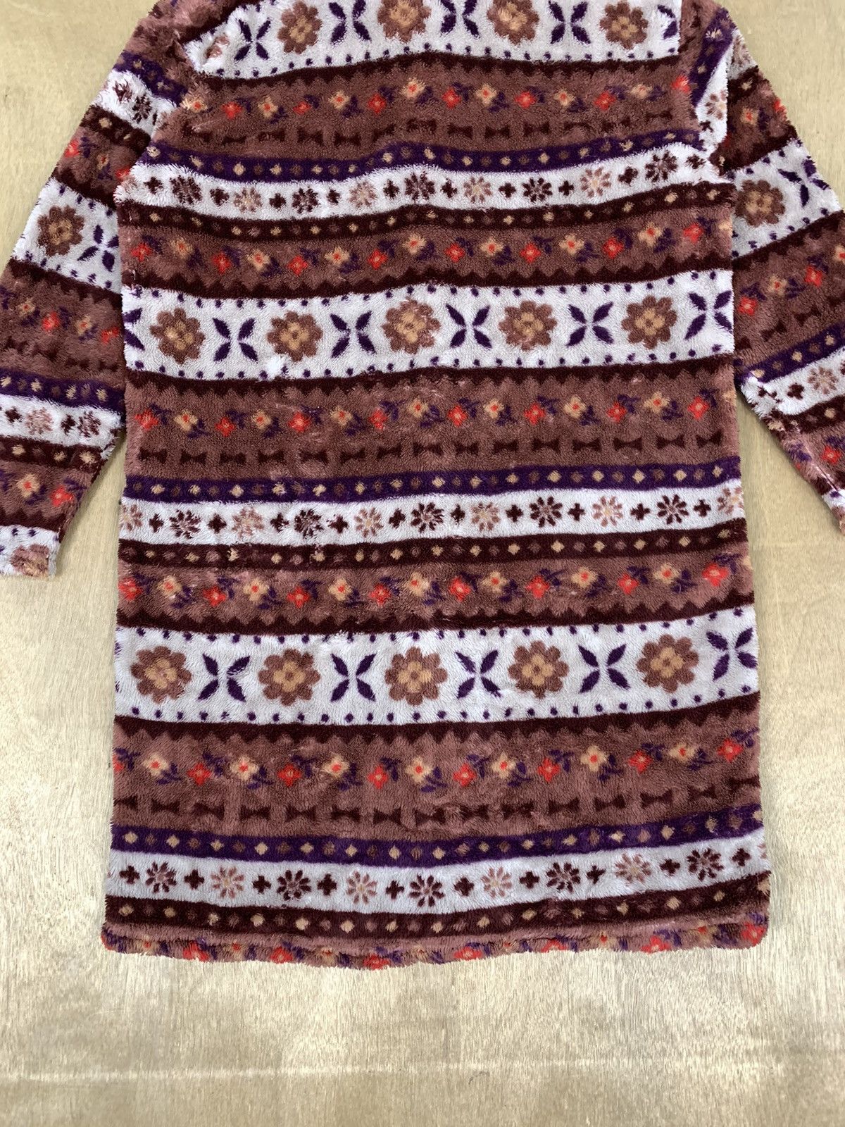 Japanese Brand P3 STYLE Navajo Fullprint Fleece Parka Trench Long Cardigan Size M / US 6-8 / IT 42-44 - 14 Thumbnail