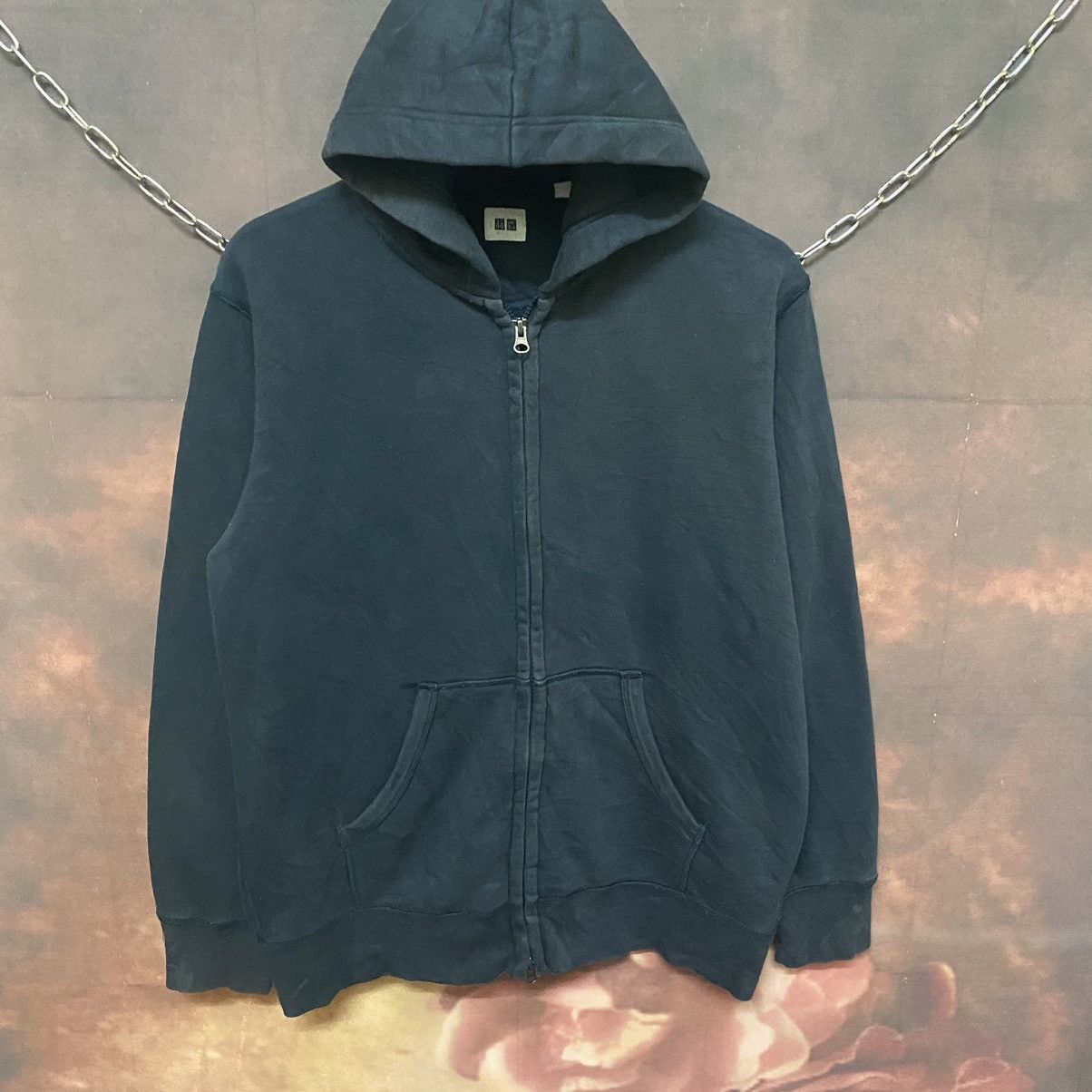 Japanese Brand × Vintage Vintage Japan Uniqlo Faded Black Zipper Hoodies Size US L / EU 52-54 / 3 - 2 Thumbnail