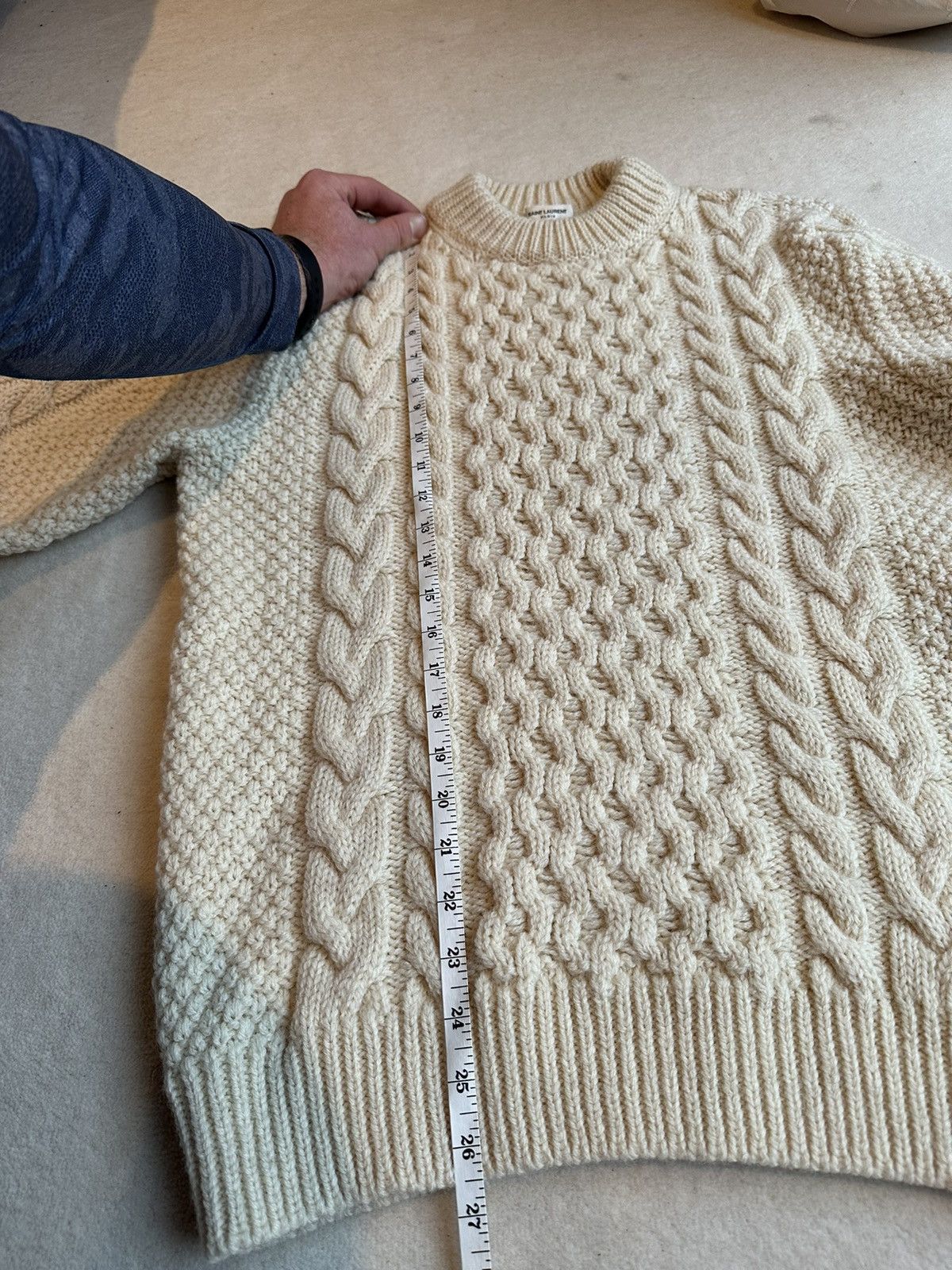 Saint Laurent Paris FW16 Saint Laurent Palladium cream cable knit sweater GRAIL Size US L / EU 52-54 / 3 - 5 Thumbnail