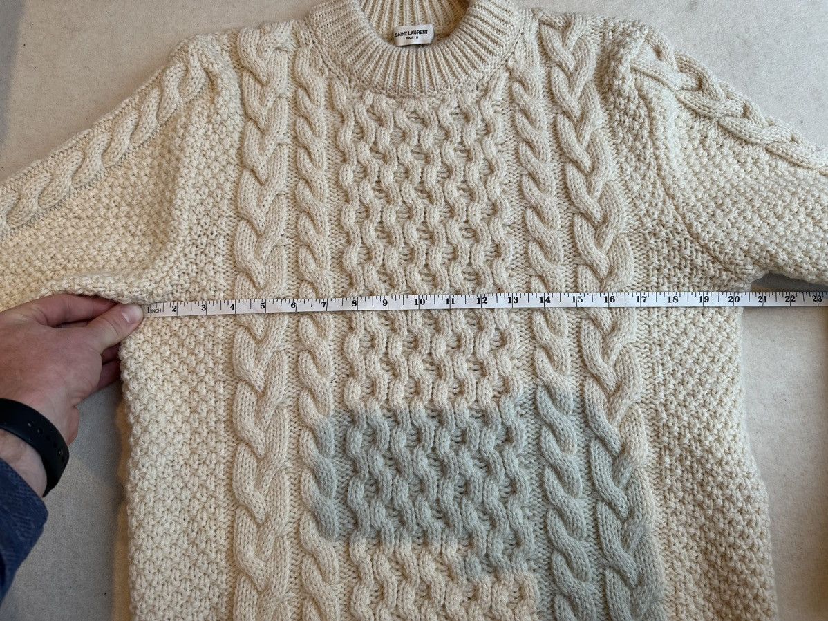 Saint Laurent Paris FW16 Saint Laurent Palladium cream cable knit sweater GRAIL Size US L / EU 52-54 / 3 - 3 Thumbnail