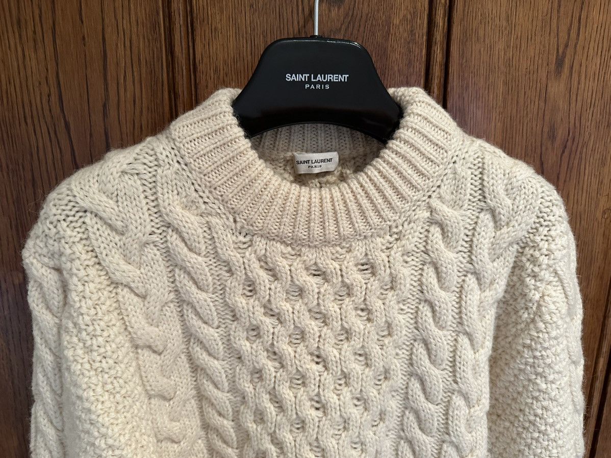 Saint Laurent Paris FW16 Saint Laurent Palladium cream cable knit sweater GRAIL Size US L / EU 52-54 / 3 - 2 Thumbnail