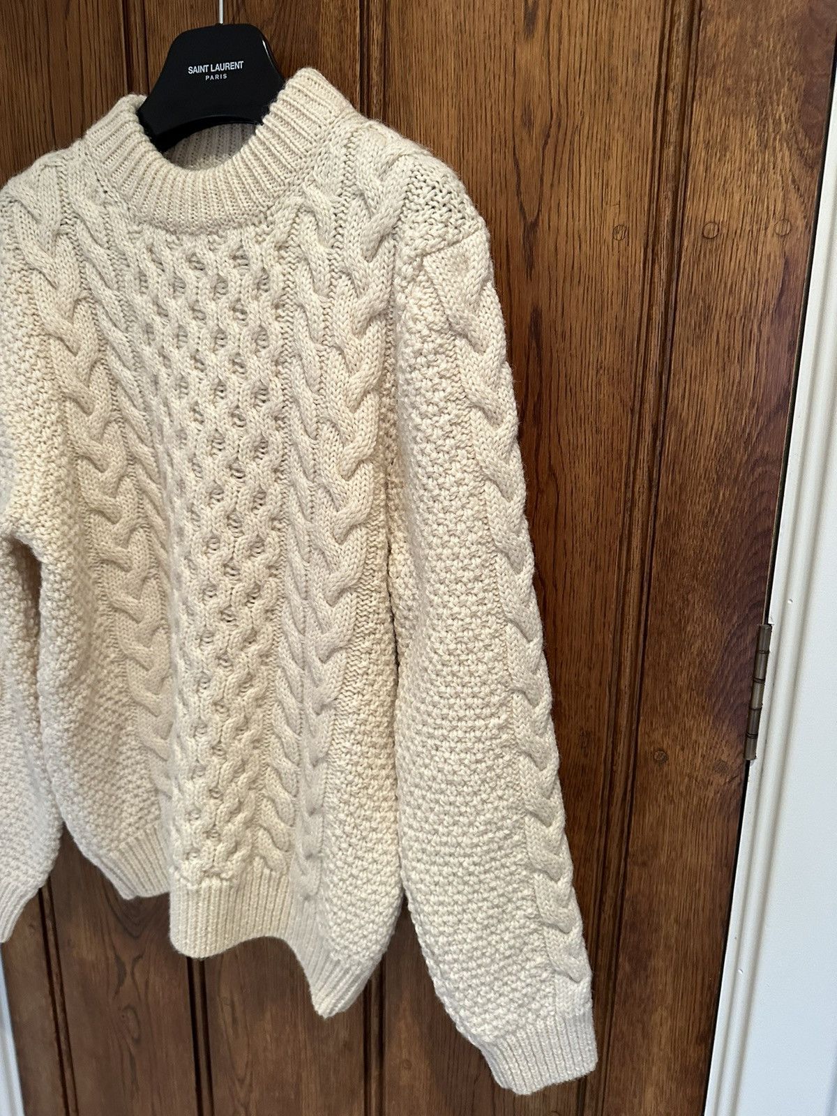 Saint Laurent Paris FW16 Saint Laurent Palladium cream cable knit sweater GRAIL Size US L / EU 52-54 / 3 - 10 Thumbnail