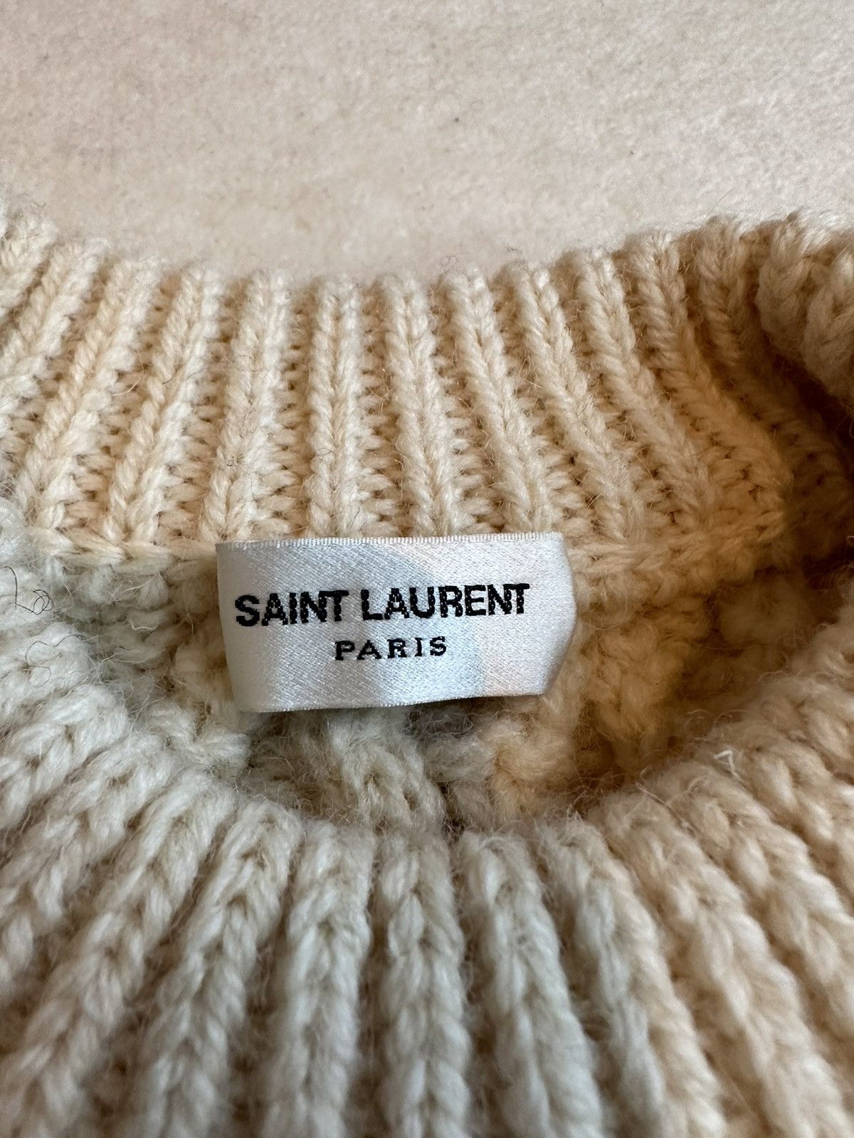 Saint Laurent Paris FW16 Saint Laurent Palladium cream cable knit sweater GRAIL Size US L / EU 52-54 / 3 - 17 Thumbnail