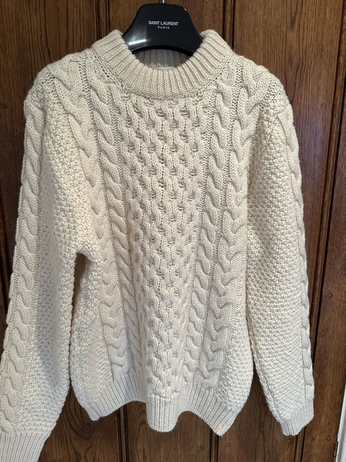 Saint Laurent Paris FW16 Saint Laurent Palladium cream cable knit sweater GRAIL Size US L / EU 52-54 / 3 - 9 Thumbnail