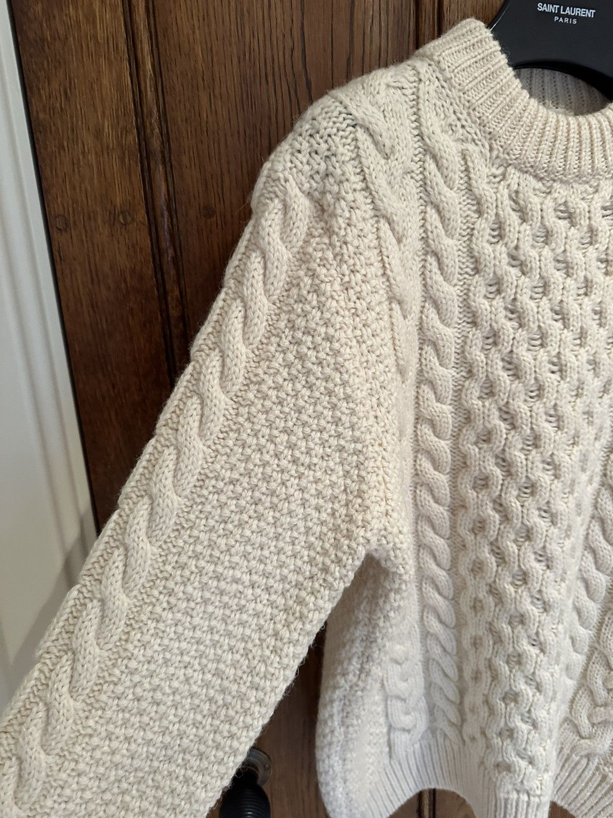 Saint Laurent Paris FW16 Saint Laurent Palladium cream cable knit sweater GRAIL Size US L / EU 52-54 / 3 - 7 Thumbnail