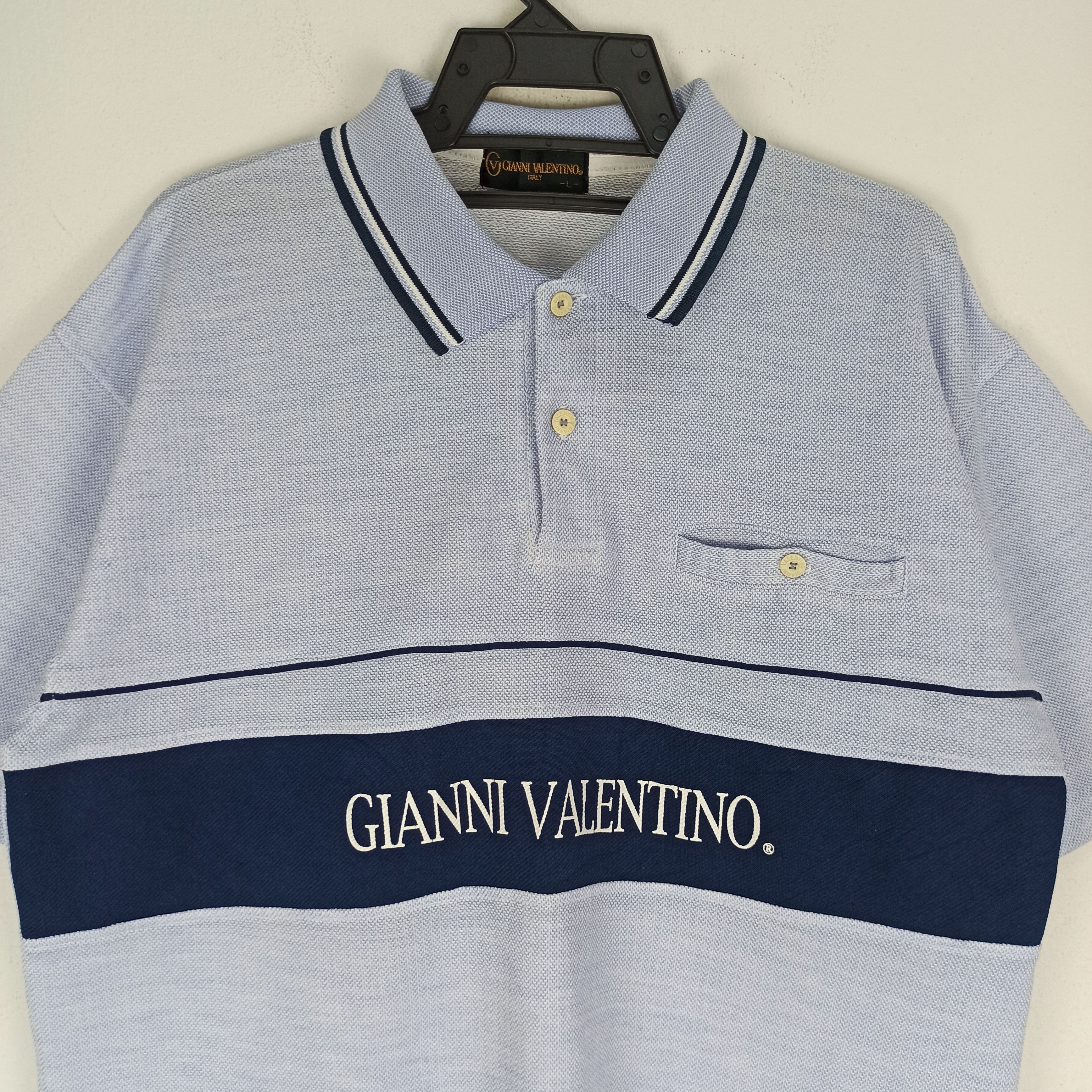 Gianni Valentino Vintage Gianni Valentino Polo Tshirt Size US L / EU 52-54 / 3 - 2 Thumbnail