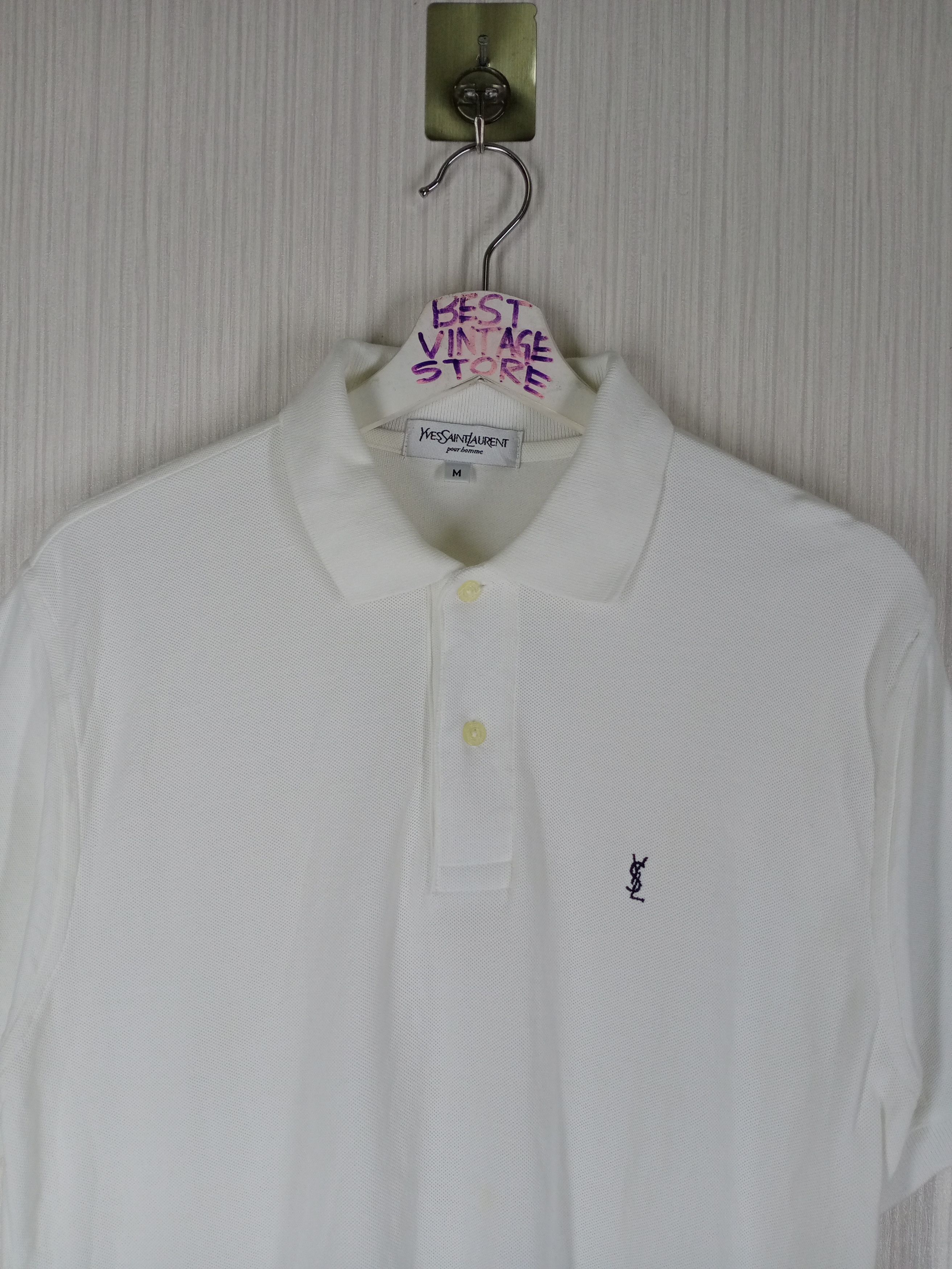 Yves Saint Laurent Vintage Yves Saint Laurent Pour Homme Small Logo Polo Size US M / EU 48-50 / 2 - 1 Thumbnail